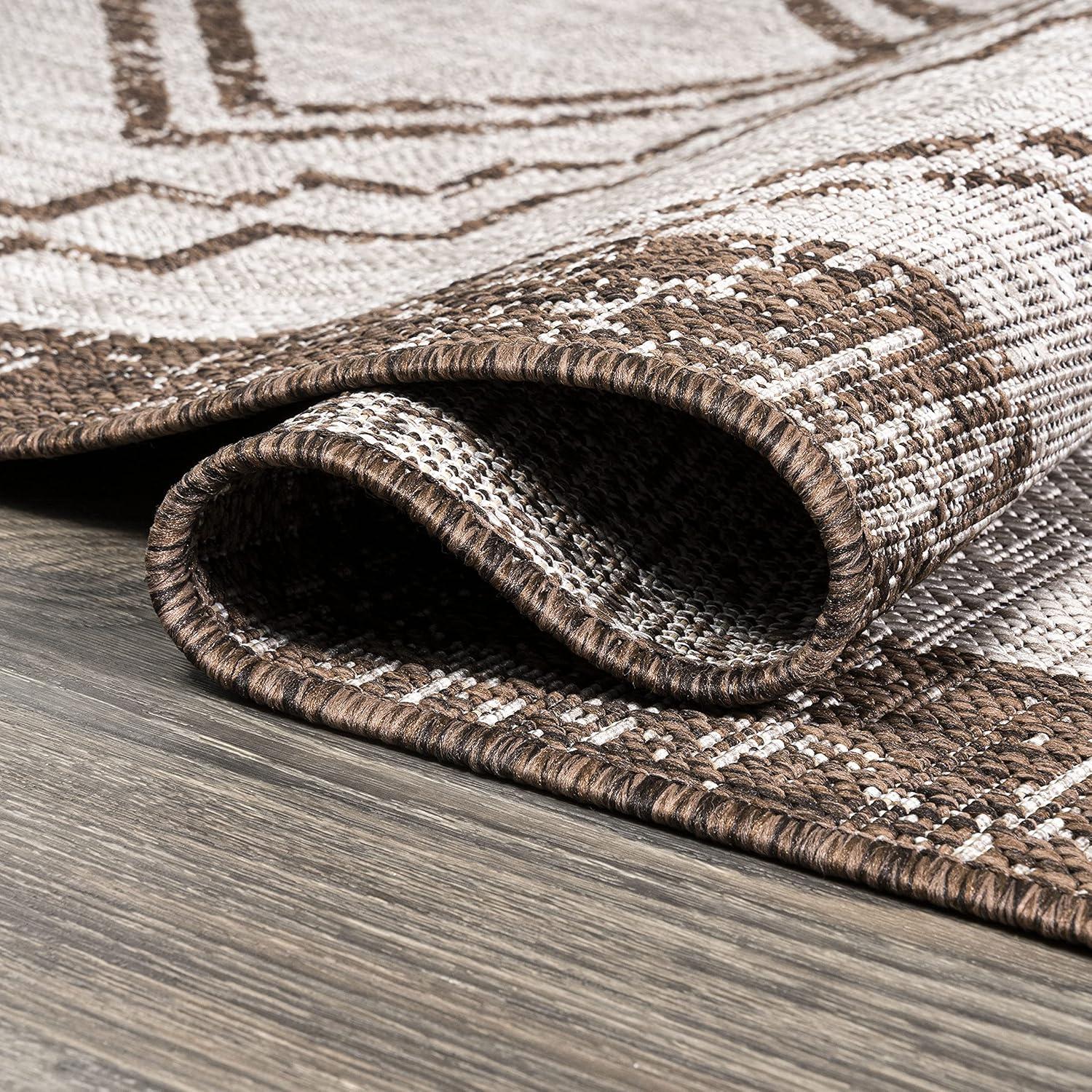 imageJONATHAN Y Diamond Tribal Medallion Indoor Outdoor Runner Rug 2X8 BlackIvory Marokko for Backyard Patio Porch EasyCleaning High Traffic PetFriendly NonShedding SMB127F28BeigeBrown