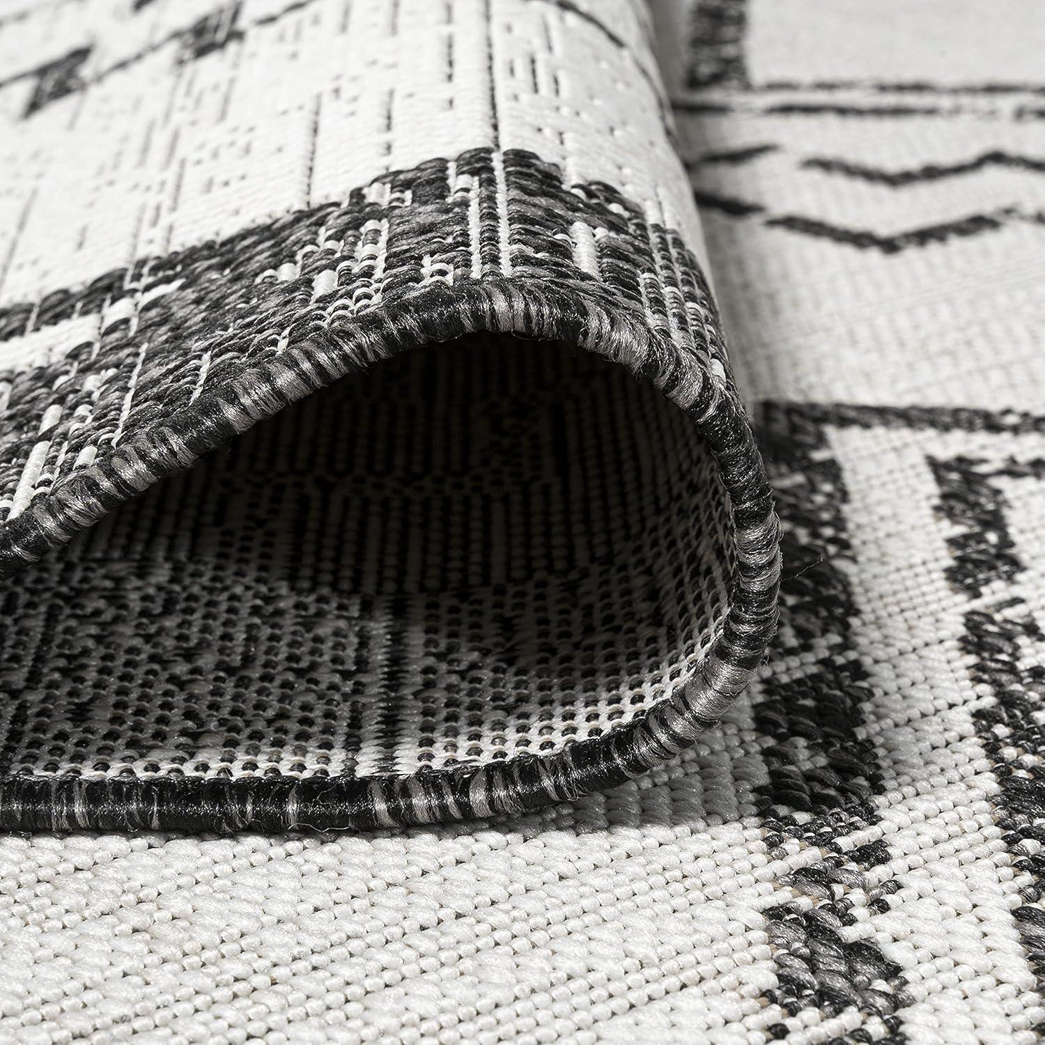 imageJONATHAN Y Diamond Tribal Medallion Indoor Outdoor Runner Rug 2X8 BlackIvory Marokko for Backyard Patio Porch EasyCleaning High Traffic PetFriendly NonShedding SMB127F28IvoryBlack