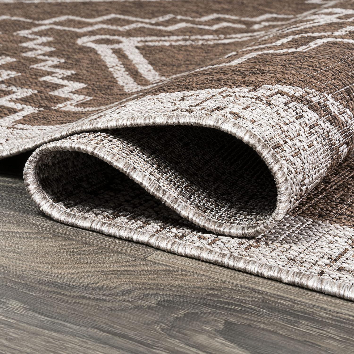 imageJONATHAN Y Diamond Tribal Medallion Indoor Outdoor Runner Rug 2X8 BlackIvory Marokko for Backyard Patio Porch EasyCleaning High Traffic PetFriendly NonShedding SMB127F28BrownBeige