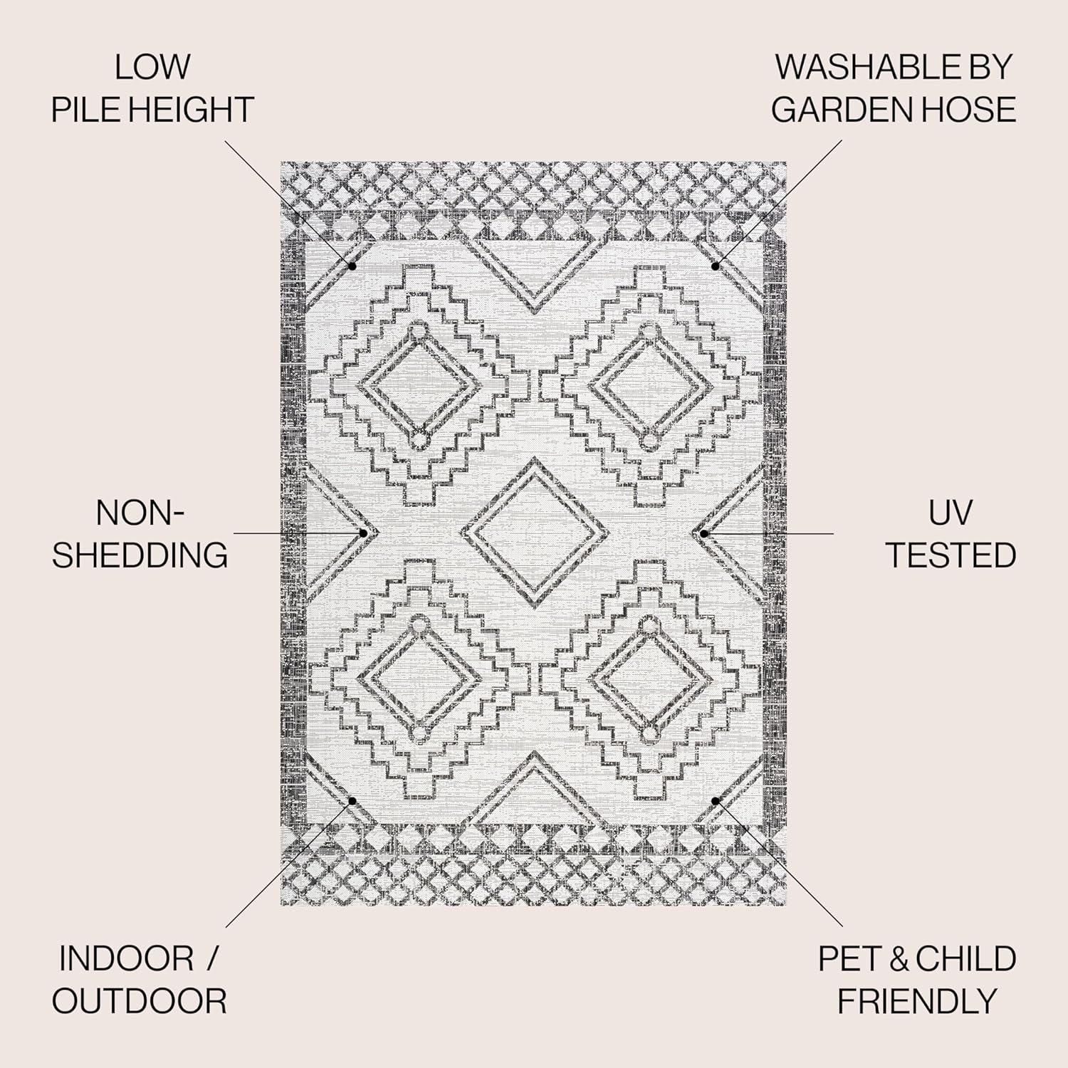 imageJONATHAN Y Diamond Tribal Medallion Indoor Outdoor Runner Rug 2X8 BlackIvory Marokko for Backyard Patio Porch EasyCleaning High Traffic PetFriendly NonShedding SMB127F28IvoryBlack