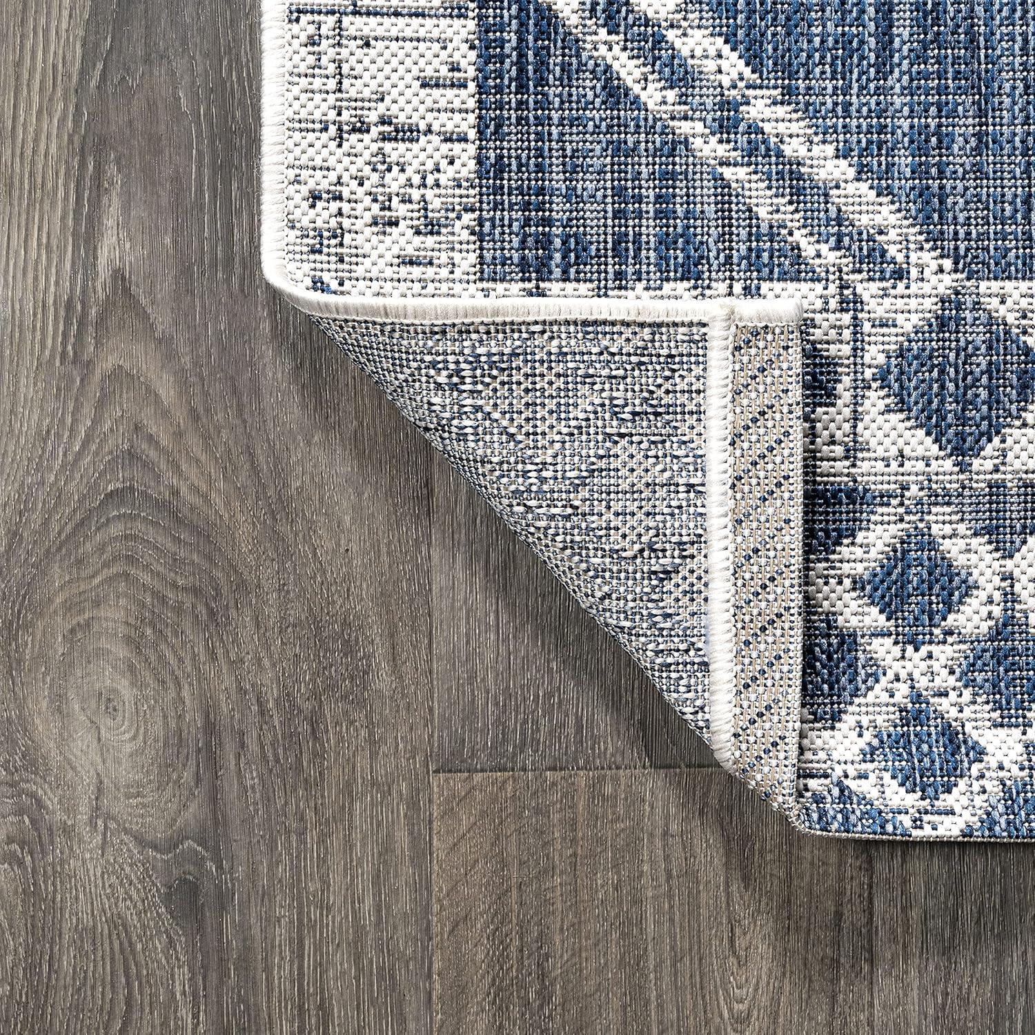 imageJONATHAN Y Diamond Tribal Medallion Indoor Outdoor Runner Rug 2X8 BlackIvory Marokko for Backyard Patio Porch EasyCleaning High Traffic PetFriendly NonShedding SMB127F28BlueIvory