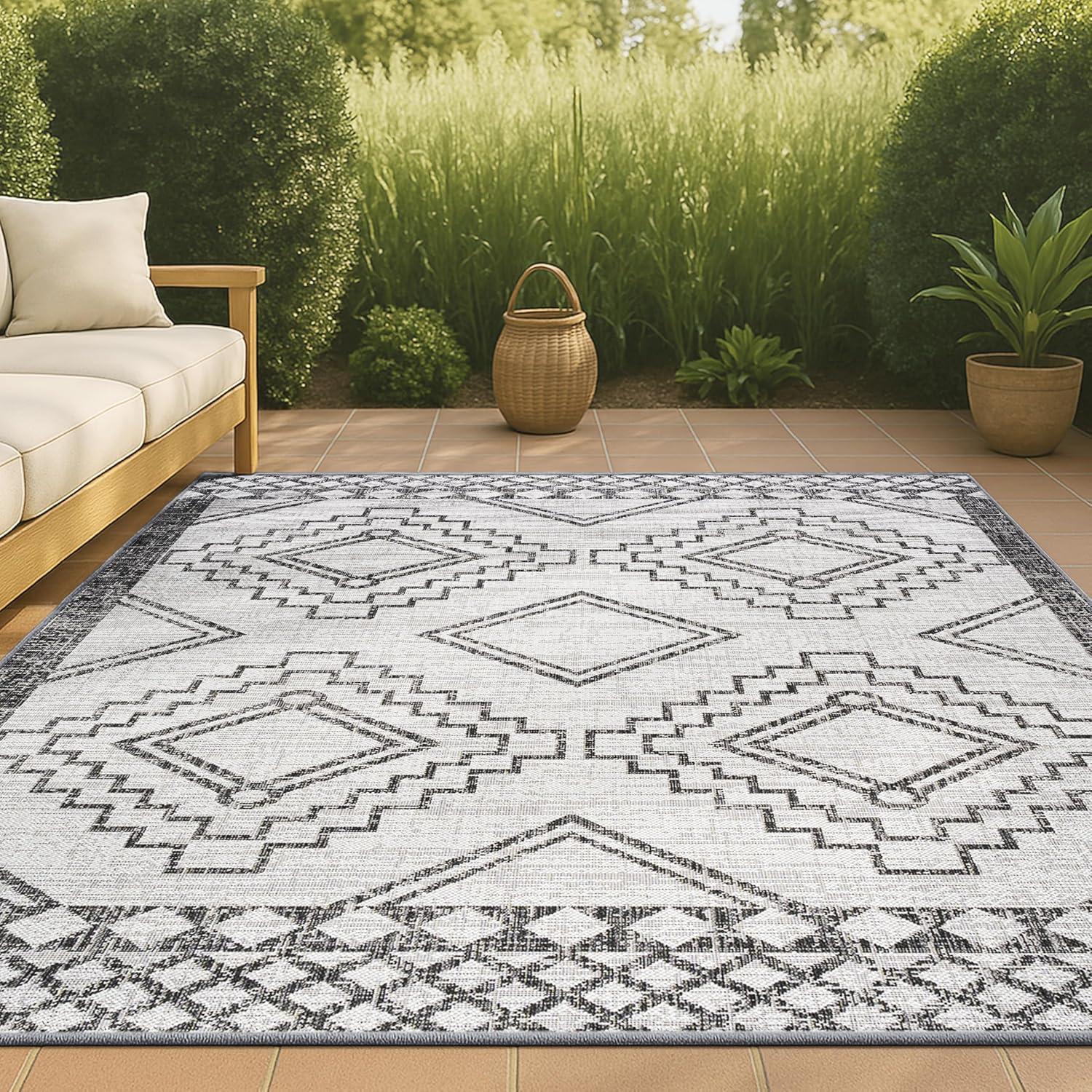 imageJONATHAN Y Diamond Tribal Medallion Indoor Outdoor Runner Rug 2X8 BlackIvory Marokko for Backyard Patio Porch EasyCleaning High Traffic PetFriendly NonShedding SMB127F28IvoryBlack