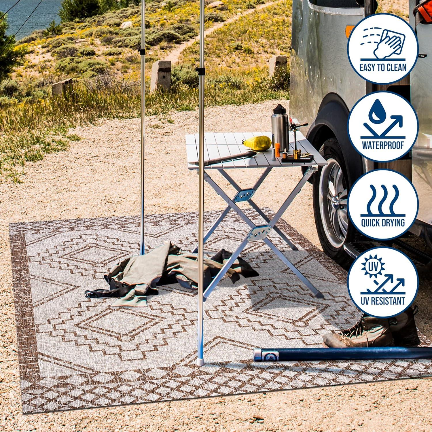 imageJONATHAN Y Diamond Tribal Medallion Indoor Outdoor Runner Rug 2X8 BlackIvory Marokko for Backyard Patio Porch EasyCleaning High Traffic PetFriendly NonShedding SMB127F28BeigeBrown