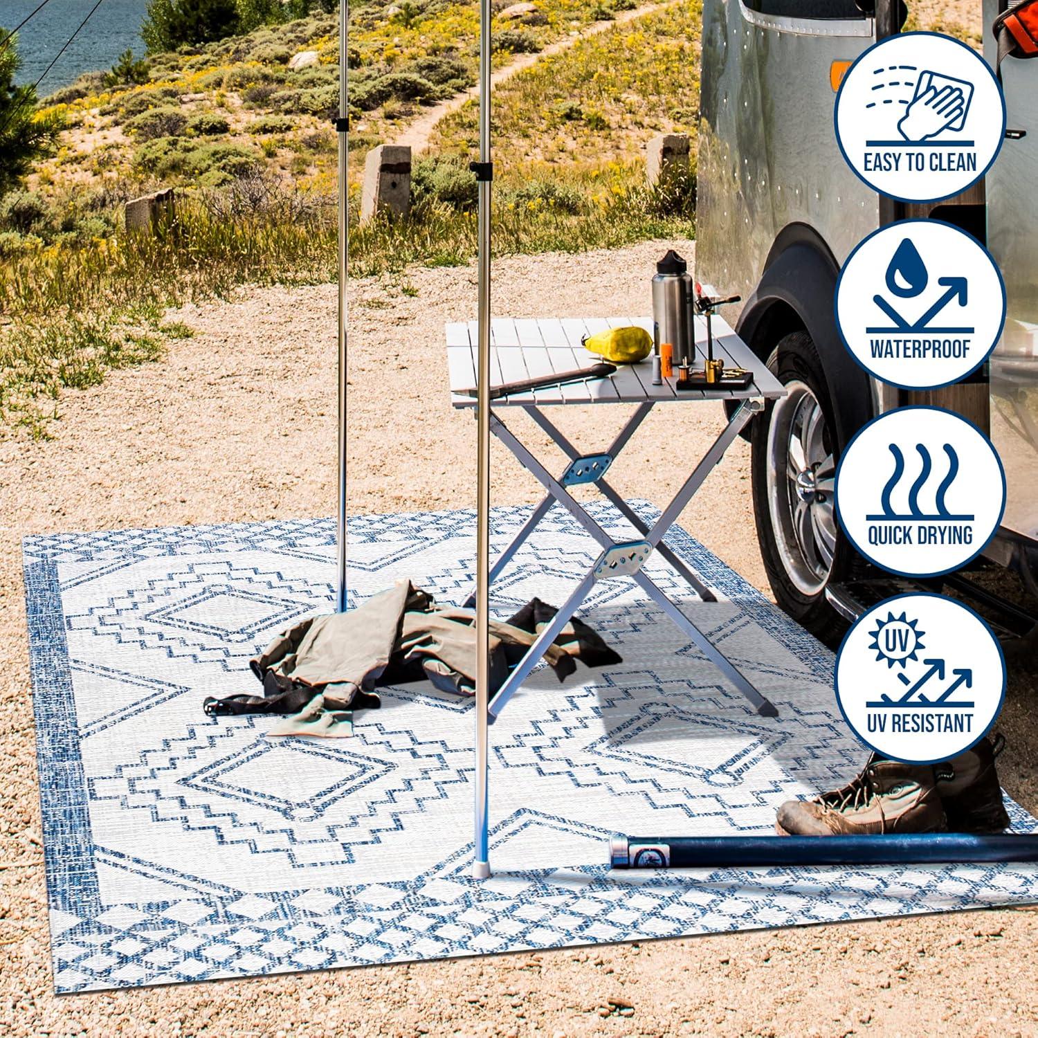 imageJONATHAN Y Diamond Tribal Medallion Indoor Outdoor Runner Rug 2X8 BlackIvory Marokko for Backyard Patio Porch EasyCleaning High Traffic PetFriendly NonShedding SMB127F28IvoryBlue