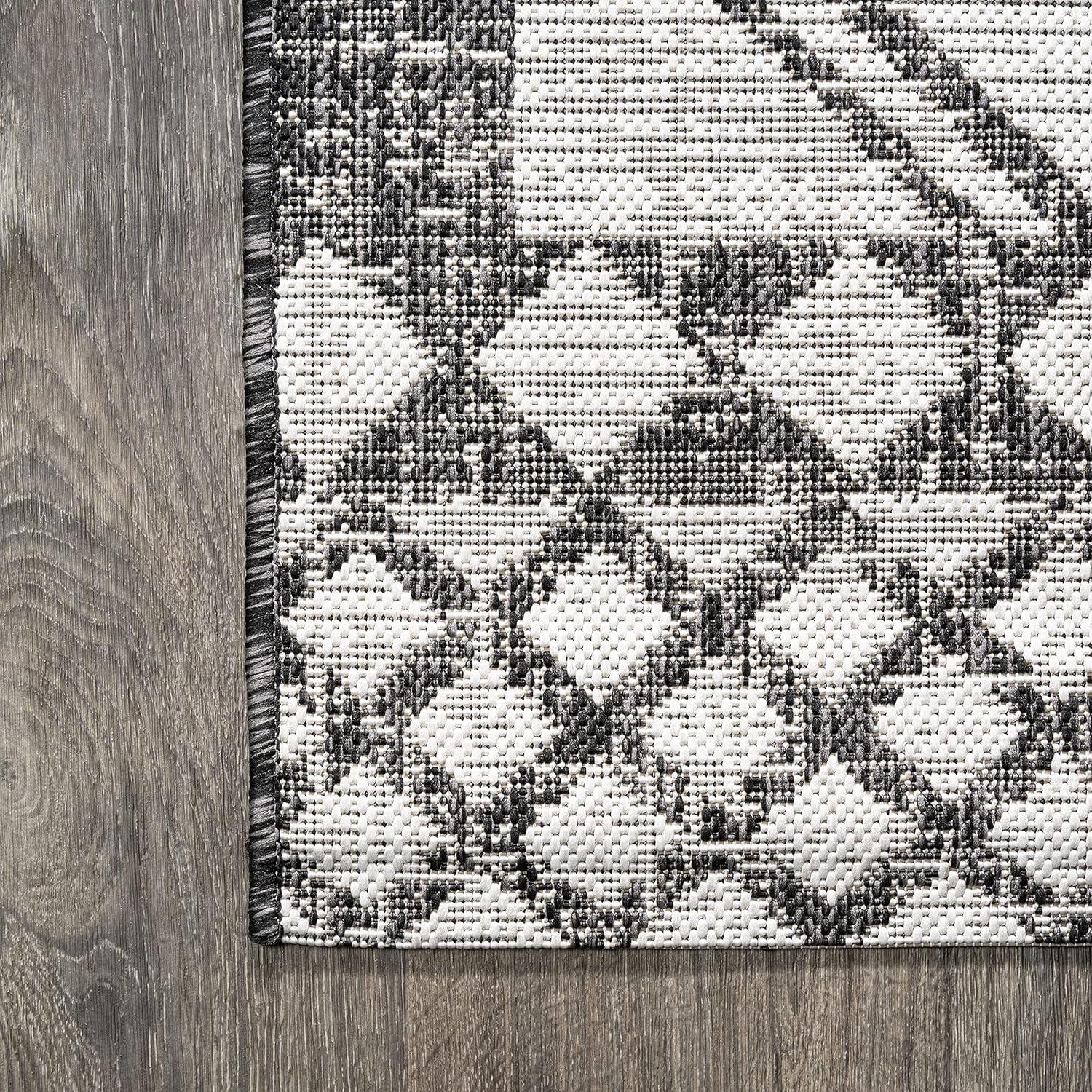 imageJONATHAN Y Diamond Tribal Medallion Indoor Outdoor Runner Rug 2X8 BlackIvory Marokko for Backyard Patio Porch EasyCleaning High Traffic PetFriendly NonShedding SMB127F28IvoryBlack