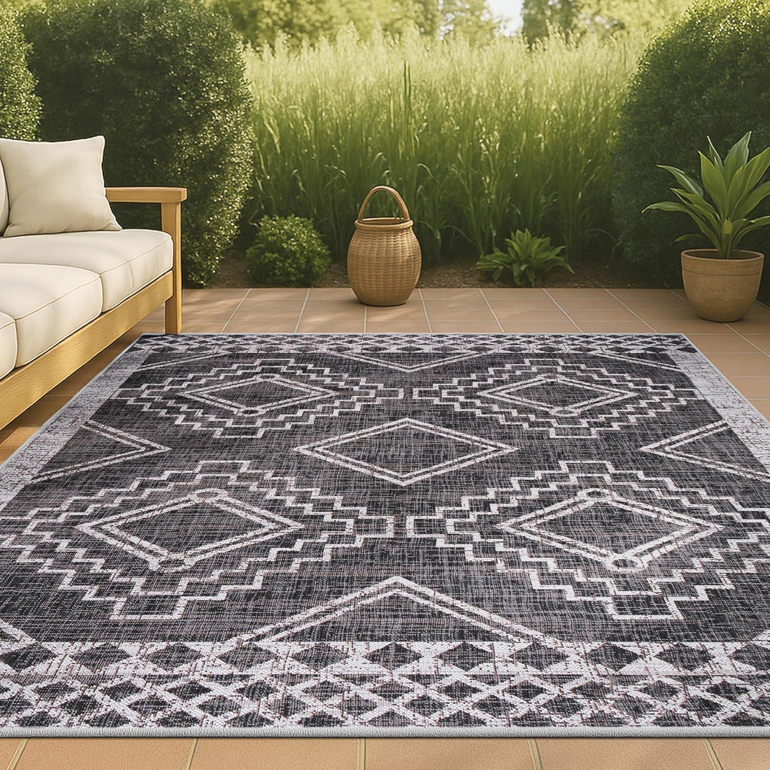 imageJONATHAN Y Diamond Tribal Medallion Indoor Outdoor Runner Rug 2X8 BlackIvory Marokko for Backyard Patio Porch EasyCleaning High Traffic PetFriendly NonShedding SMB127F28BlackIvory