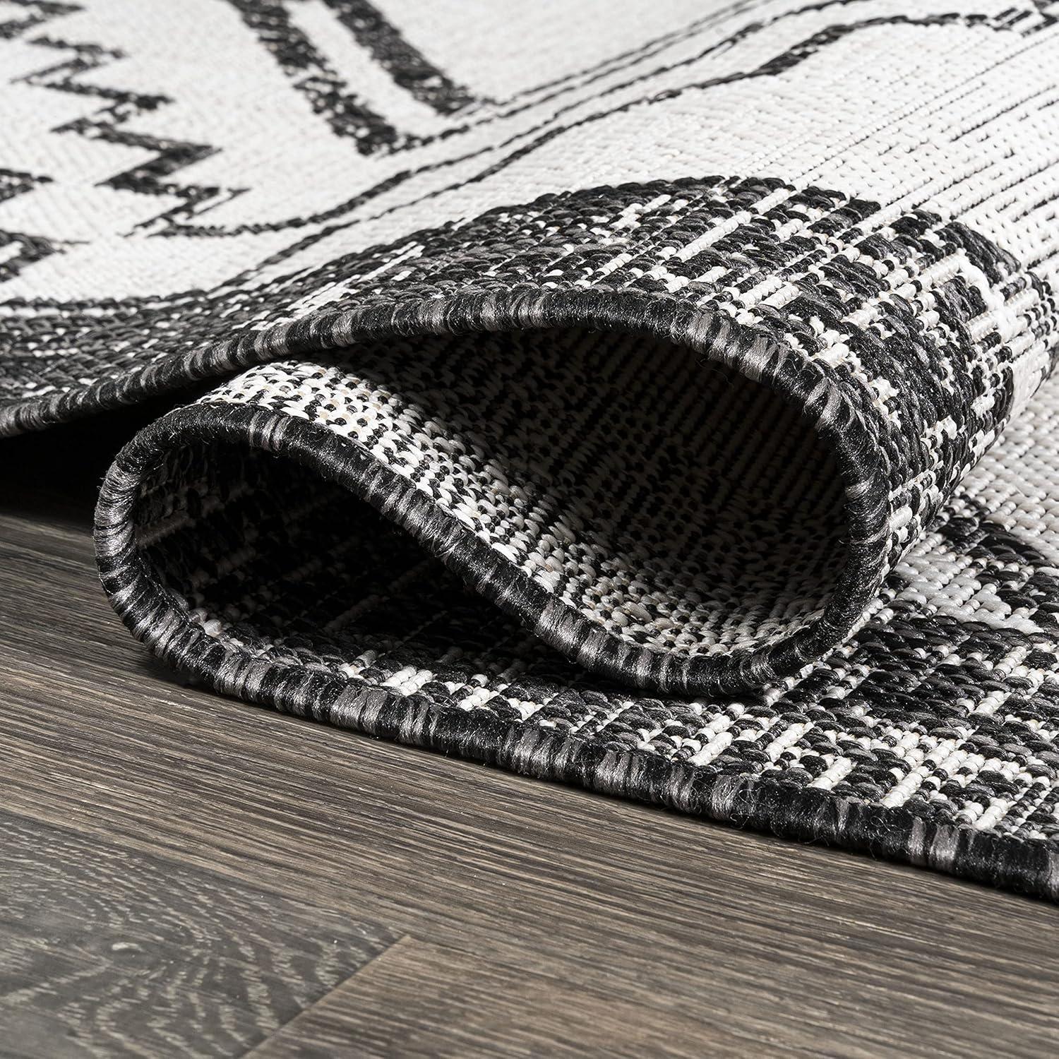 imageJONATHAN Y Diamond Tribal Medallion Indoor Outdoor Runner Rug 2X8 BlackIvory Marokko for Backyard Patio Porch EasyCleaning High Traffic PetFriendly NonShedding SMB127F28IvoryBlack