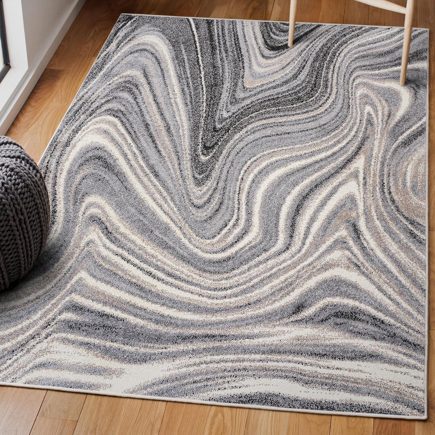 imageJONATHAN Y Eleni Abstract Marble TurquoiseCream Indoor Area Rug 8x10 ContemporaryGlamCasualTransitional EasyCleaning for Living RoomBedroomKitchenPet FriendlyNonShedding SEU301C8CharcoalCream