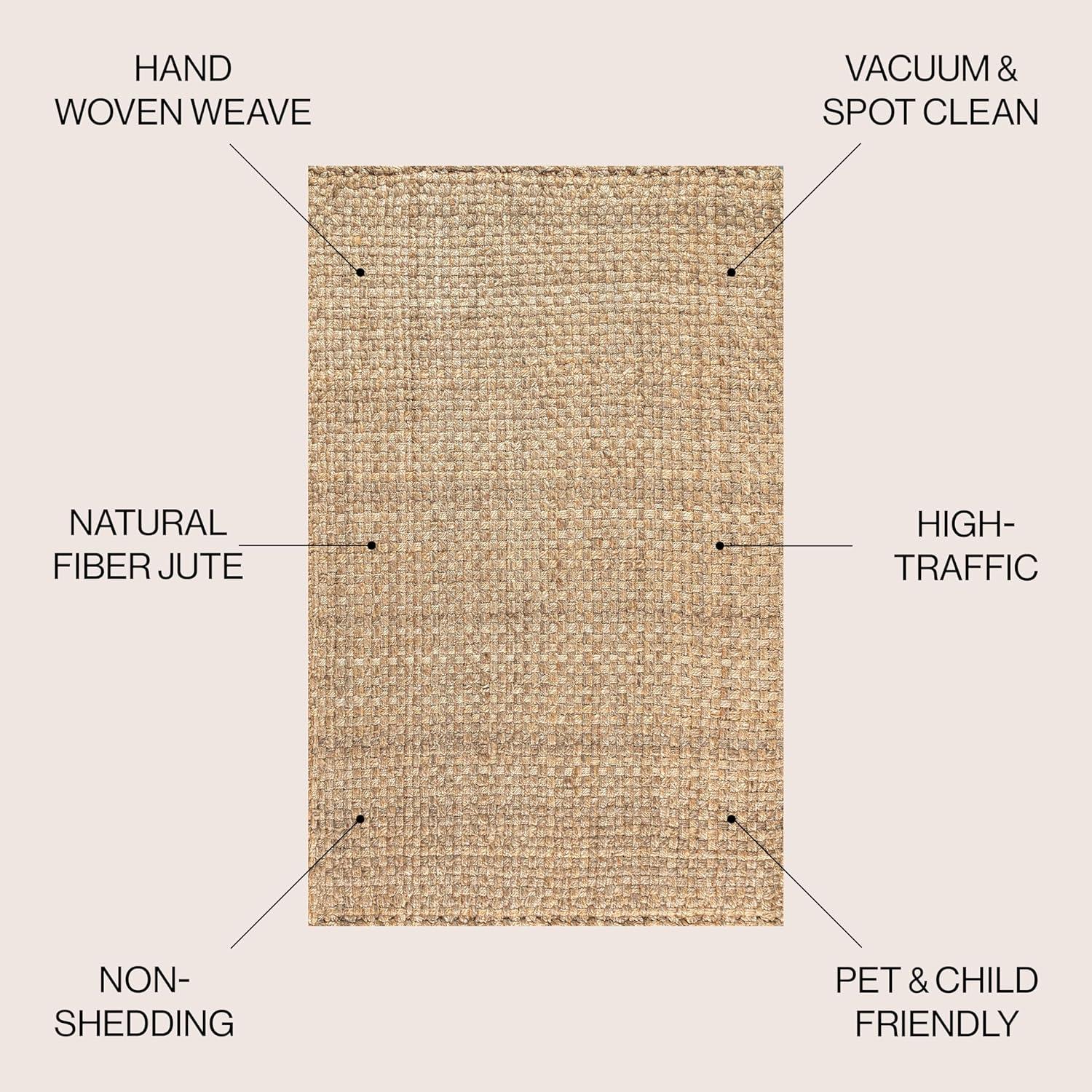 imageJONATHAN Y Estera Hand Woven Boucle Chunky Jute Ivory Indoor Area Rug 8x10 Bohemian Transitional EasyCleaning for Living Room Bedroom Kitchen Pet Friendly NonShedding NFR102B8Natural