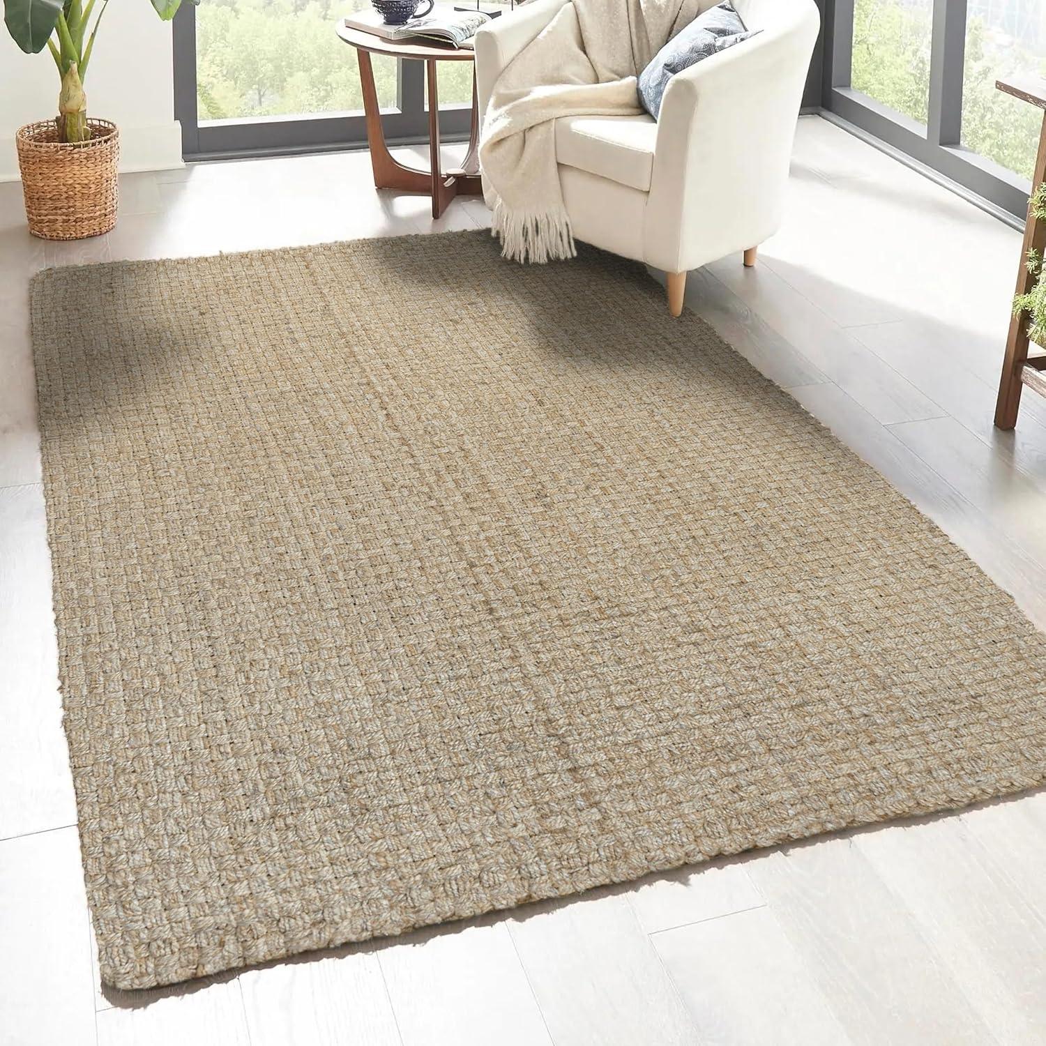 imageJONATHAN Y Estera Hand Woven Boucle Chunky Jute Ivory Indoor Area Rug 8x10 Bohemian Transitional EasyCleaning for Living Room Bedroom Kitchen Pet Friendly NonShedding NFR102B8Ivory
