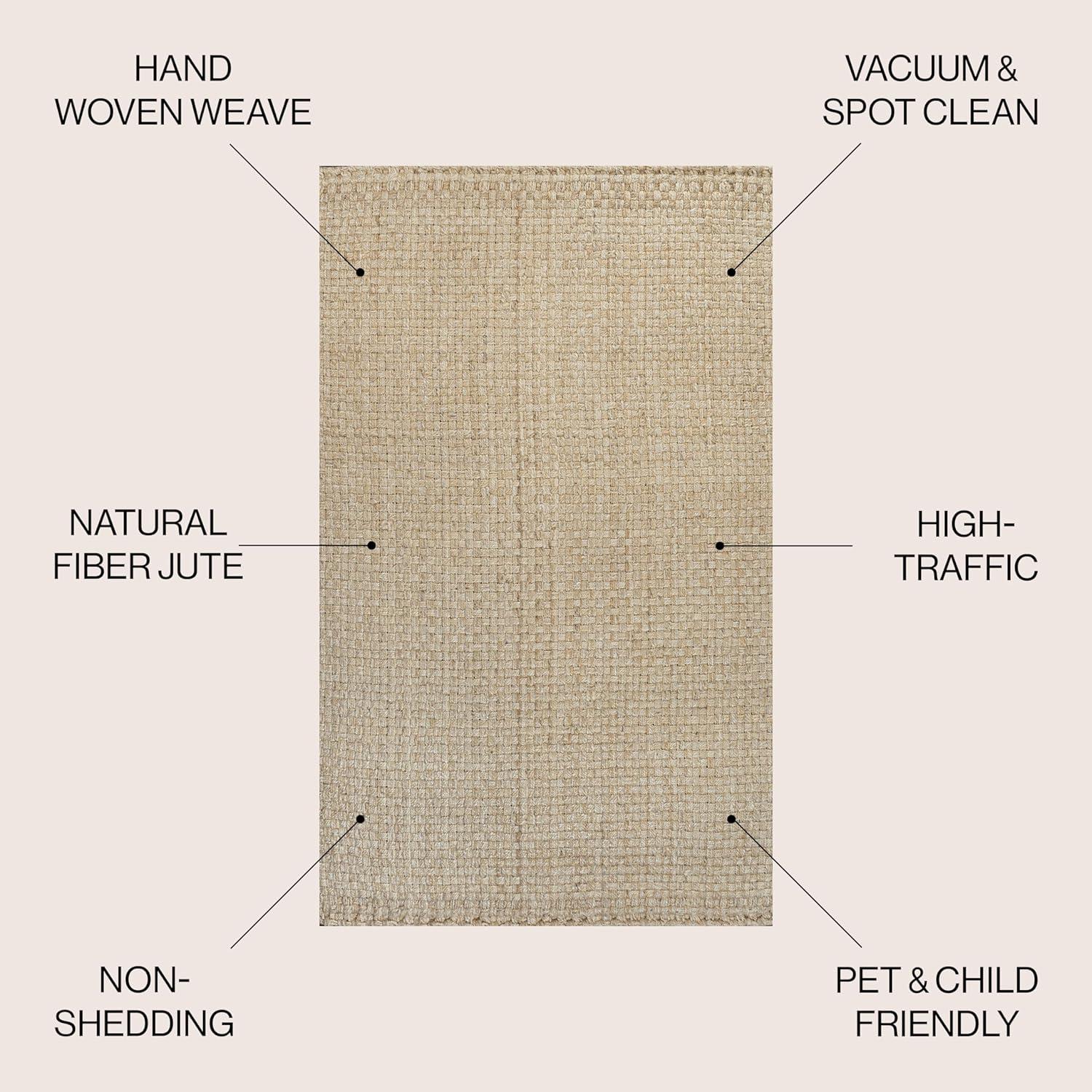 imageJONATHAN Y Estera Hand Woven Boucle Chunky Jute Ivory Indoor Area Rug 8x10 Bohemian Transitional EasyCleaning for Living Room Bedroom Kitchen Pet Friendly NonShedding NFR102B8Ivory
