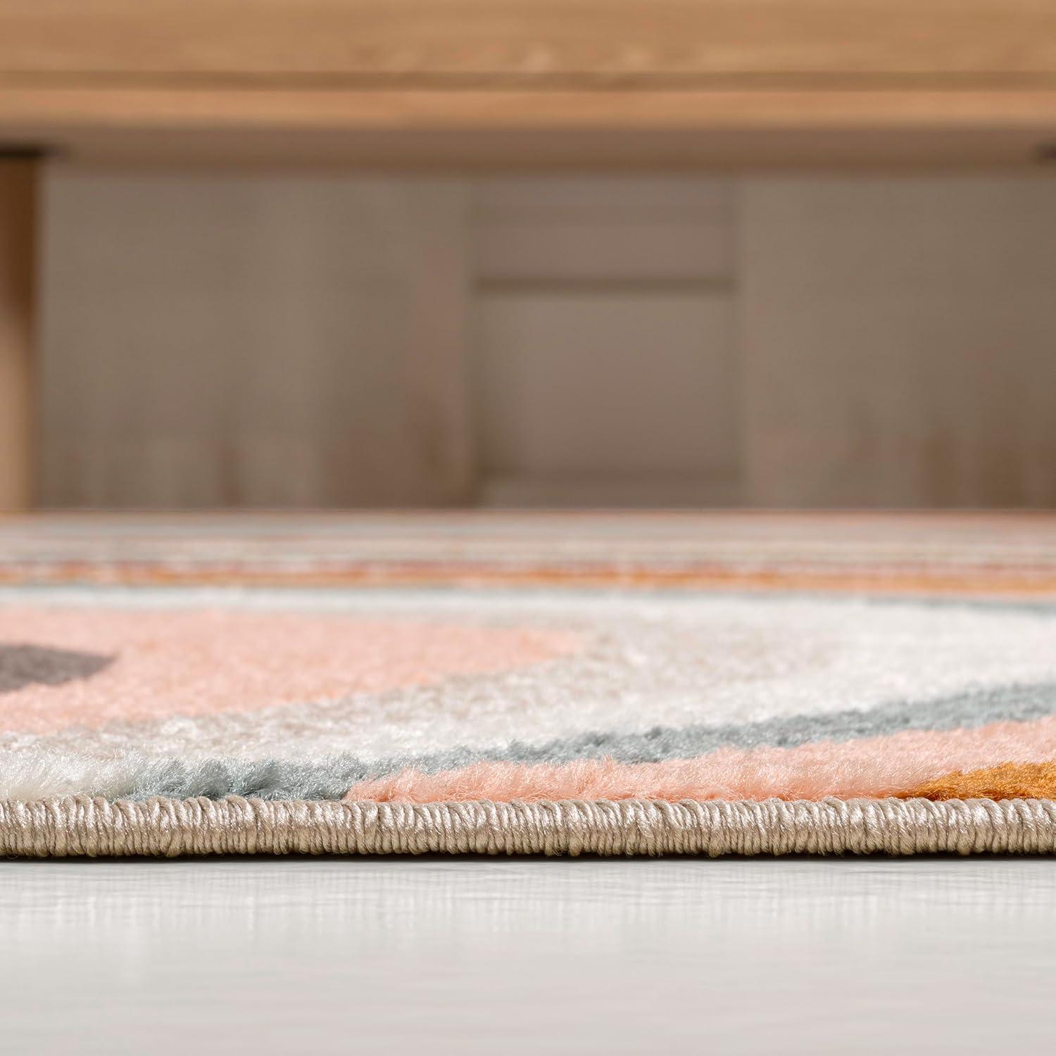 imageJONATHAN Y Flow Abstract Swirl Indoor Area Rug 8x10 BlueMustardGray Modern Coastal EasyCleaning for Living Room Bedroom Kitchen Pet Friendly NonShedding DZC100C8RedBeigeBlue