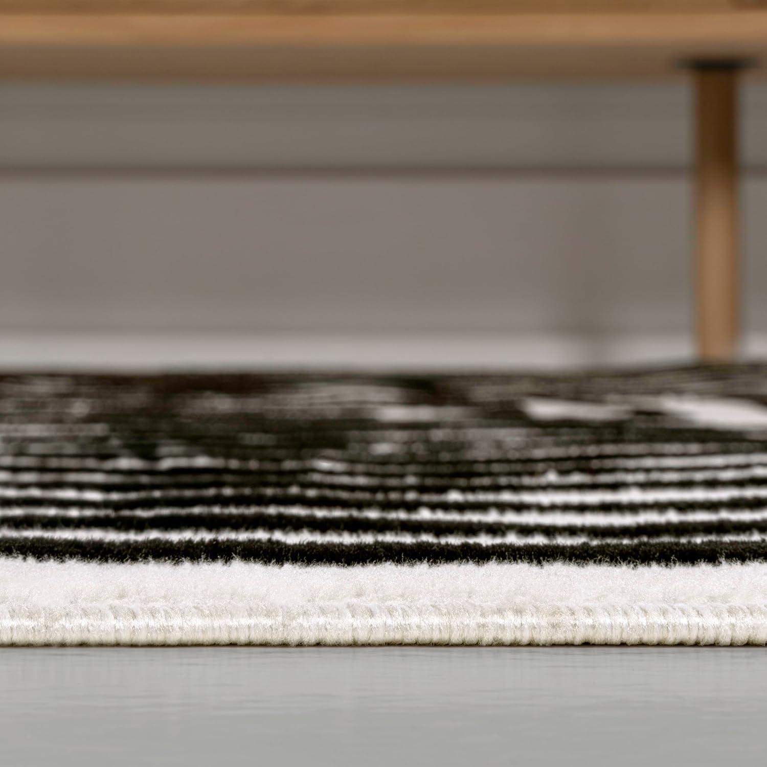 imageJONATHAN Y Freya HighLow Arch Stripe Monotone BlackWhite 8x10 Indoor Area Rug Modern Scandinavian NonSheddingStain ResistantEasy Cleaning for Bedroom Living Room Kitchen SCN106B8BlackWhite