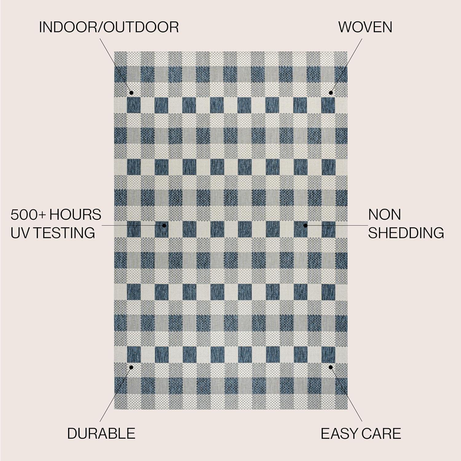 imageJONATHAN Y Geometric Bold Gingham Indoor Outdoor Area Rug 8X10 GreenCream Darcy Traditional for Backyard Patio Porch EasyCleaning High Traffic PetFriendly NonShedding TSN201E8NavyCream