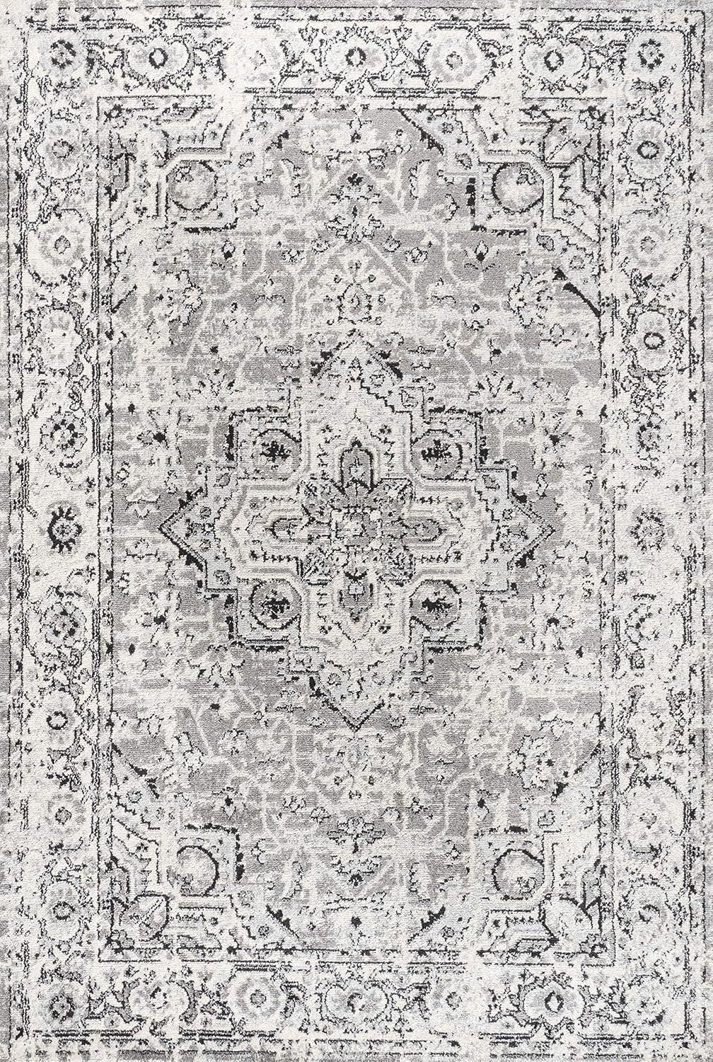 imageJONATHAN Y Geometric Medallion Dark Gray Indoor Area Rug 8x10 Denia Ornate Bohemian Vintage EasyCleaning for Living Room Bedroom Kitchen Pet Friendly NonShedding BMF110A83 x 5 Rectangular