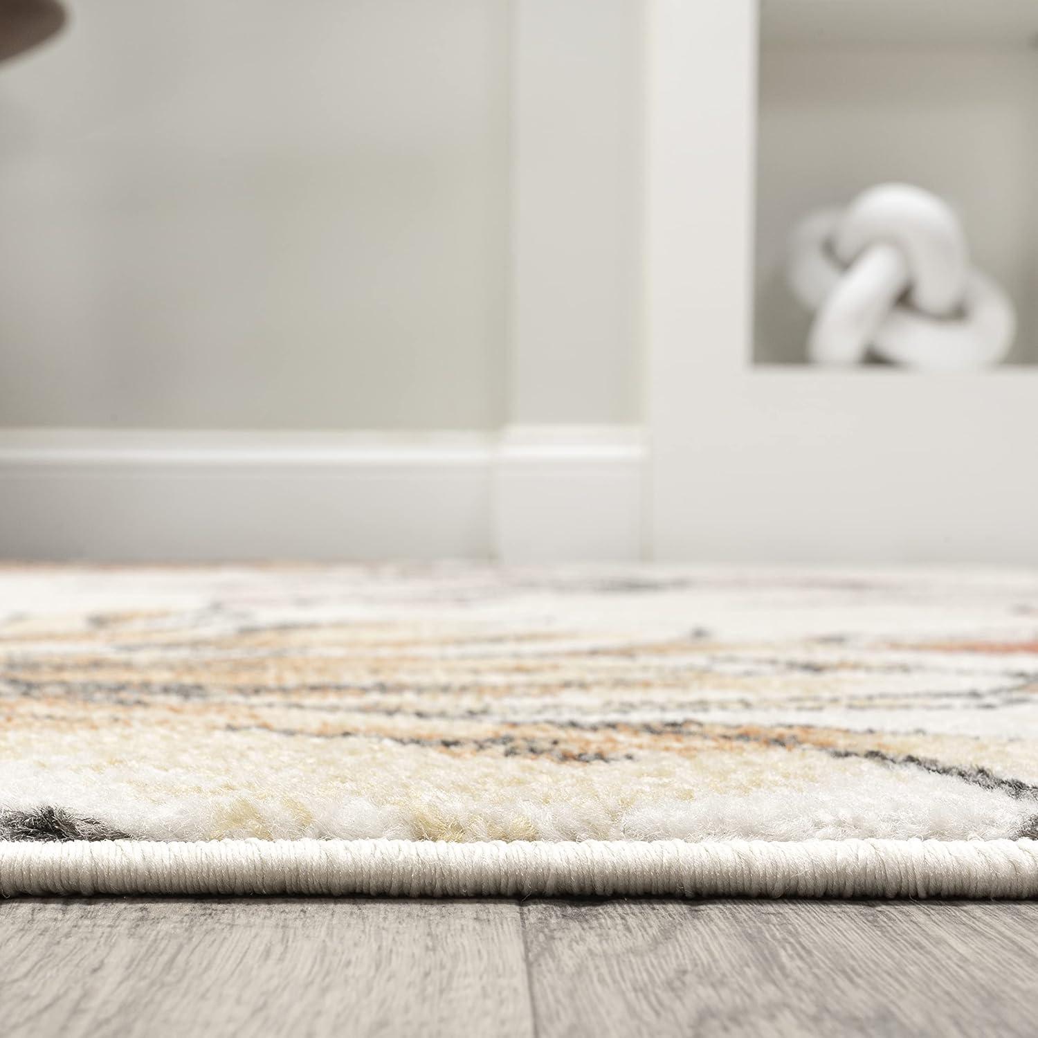 imageJONATHAN Y Giglio Botanical Flower Runner Rug 2x8 OrangeBlueCream Modern Contemporary EasyCleaning for Living Room Bedroom Kitchen Pet Friendly NonShedding CTP202B28OrangeBlueCream