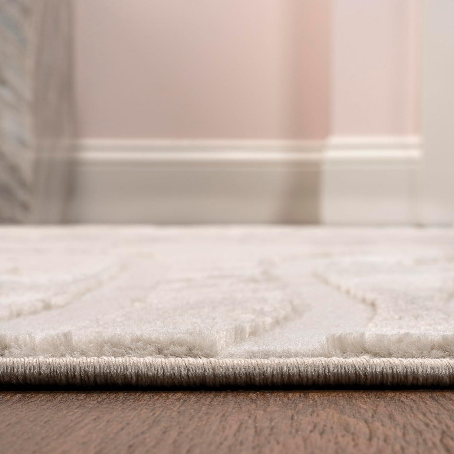 imageJONATHAN Y Graphic Lines HighLow Indoor Area Rug 8X10 WhiteCream Alcina Modern Scandinavian for Living Room Bedroom Kitchen EasyCleaning High Traffic PetFriendly NonShedding SND102B8BeigeCream