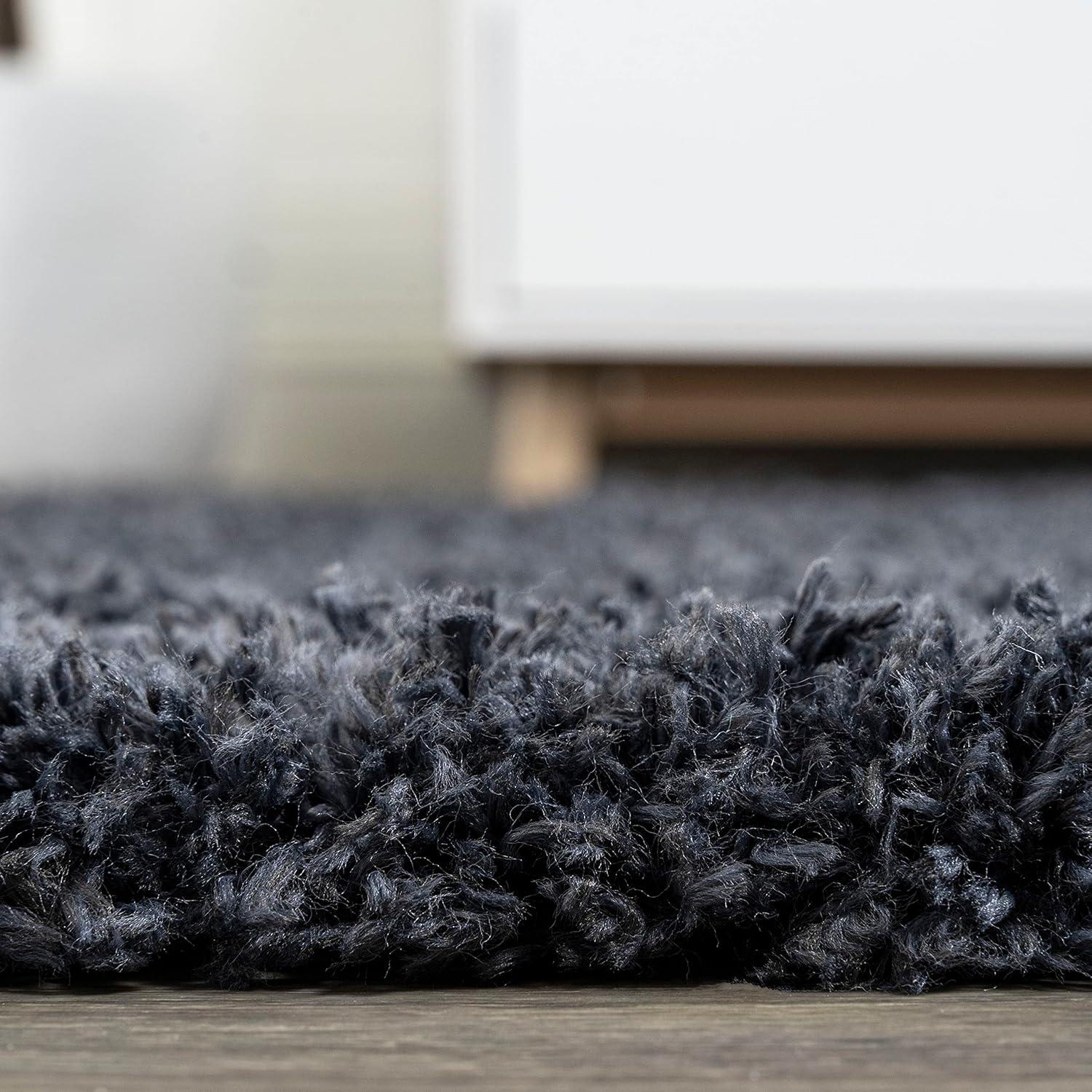 imageJONATHAN Y Groovy Solid Shag Light Beige Runner Rug 2x8 Transitional Contemporary EasyCleaning for Living Room Bedroom Kitchen Pet Friendly NonShedding CLD100D28Dark Navy