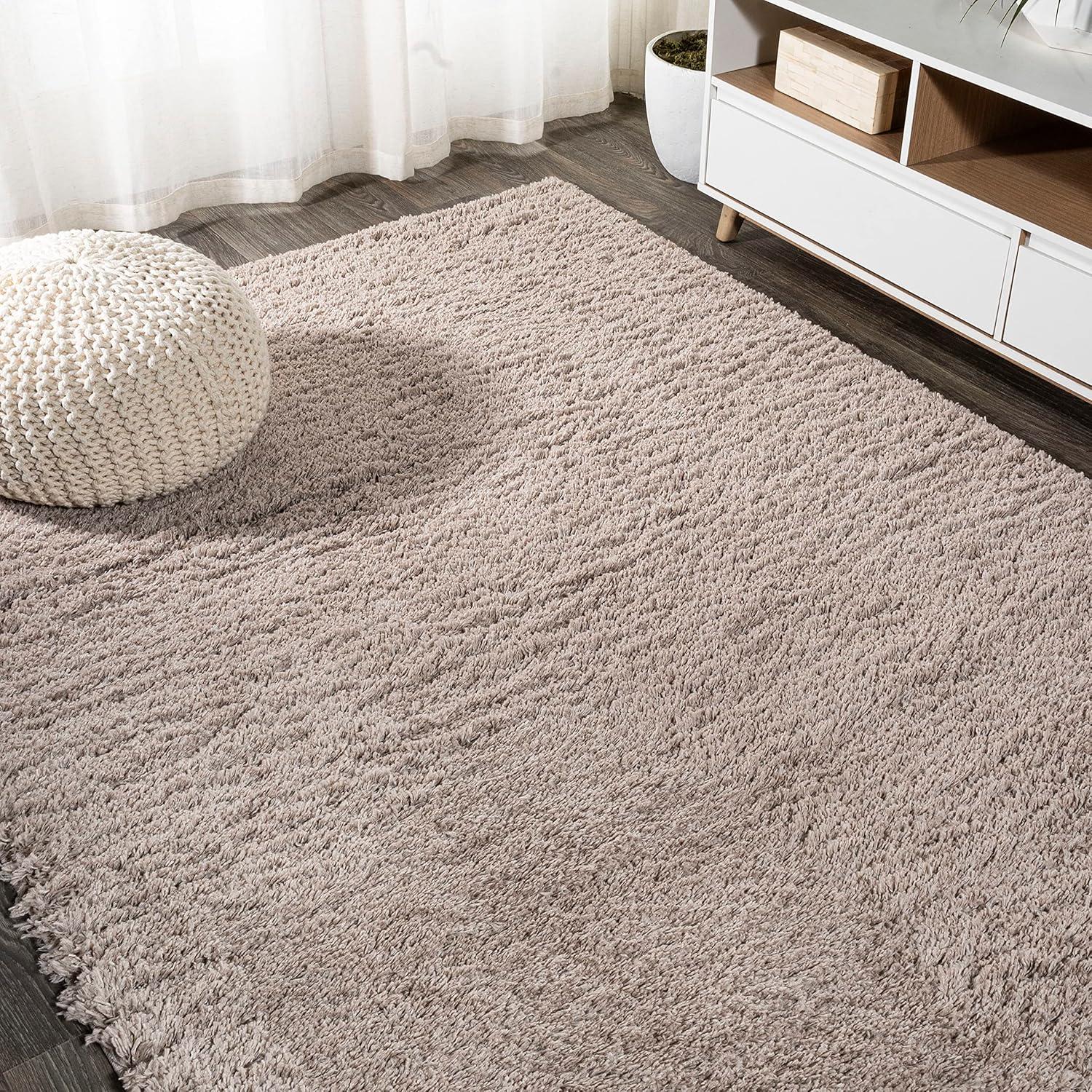 imageJONATHAN Y Groovy Solid Shag Light Beige Runner Rug 2x8 Transitional Contemporary EasyCleaning for Living Room Bedroom Kitchen Pet Friendly NonShedding CLD100D28Beige