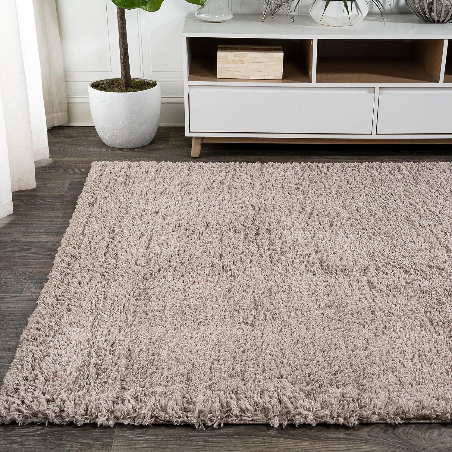 imageJONATHAN Y Groovy Solid Shag Light Beige Runner Rug 2x8 Transitional Contemporary EasyCleaning for Living Room Bedroom Kitchen Pet Friendly NonShedding CLD100D28Beige