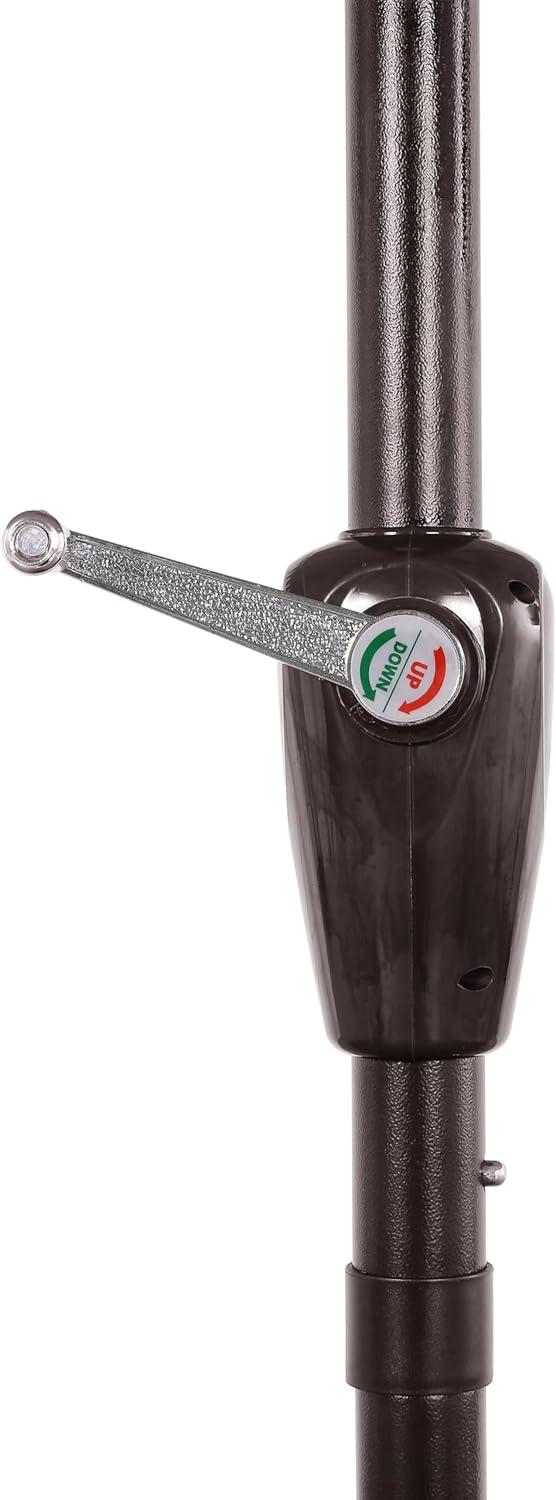 imageJONATHAN Y Half Umbrella UMB1201B Beverly 9 ft Designer Classic Scalloped Fringe Market Patio with Crank Push Button Tilt and UV Protection in NavyWhiteGreenWhite