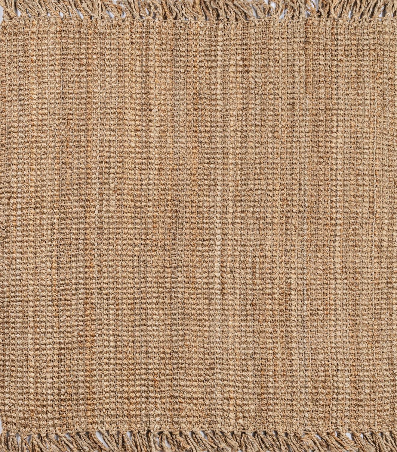 imageJONATHAN Y Handwoven Jute Fringe Natural Indoor Area Rug 8x10 Pata Bohemian Rustic Cottage EasyCleaning for Living Room Bedroom Kitchen NonShedding NRF103A8Natural