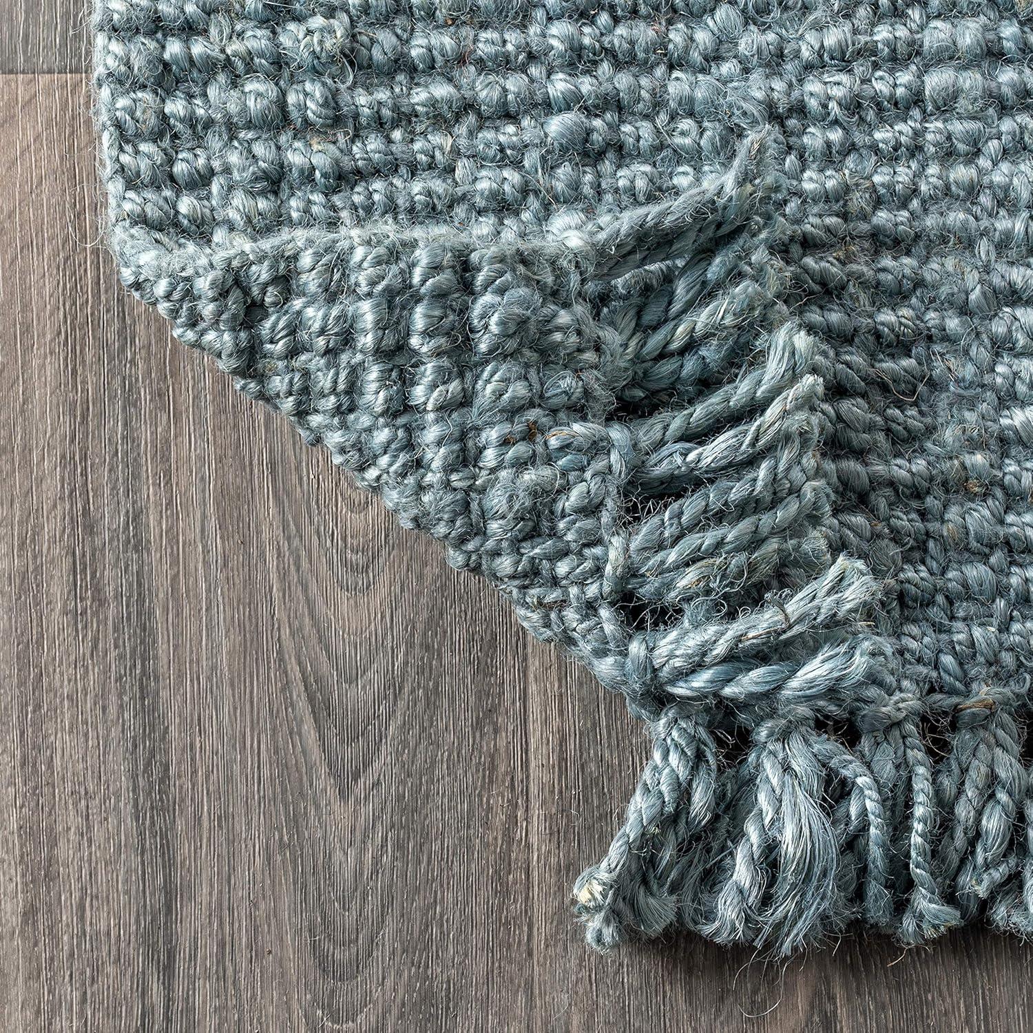 imageJONATHAN Y Handwoven Jute Fringe Natural Indoor Area Rug 8x10 Pata Bohemian Rustic Cottage EasyCleaning for Living Room Bedroom Kitchen NonShedding NRF103A8BlueGray