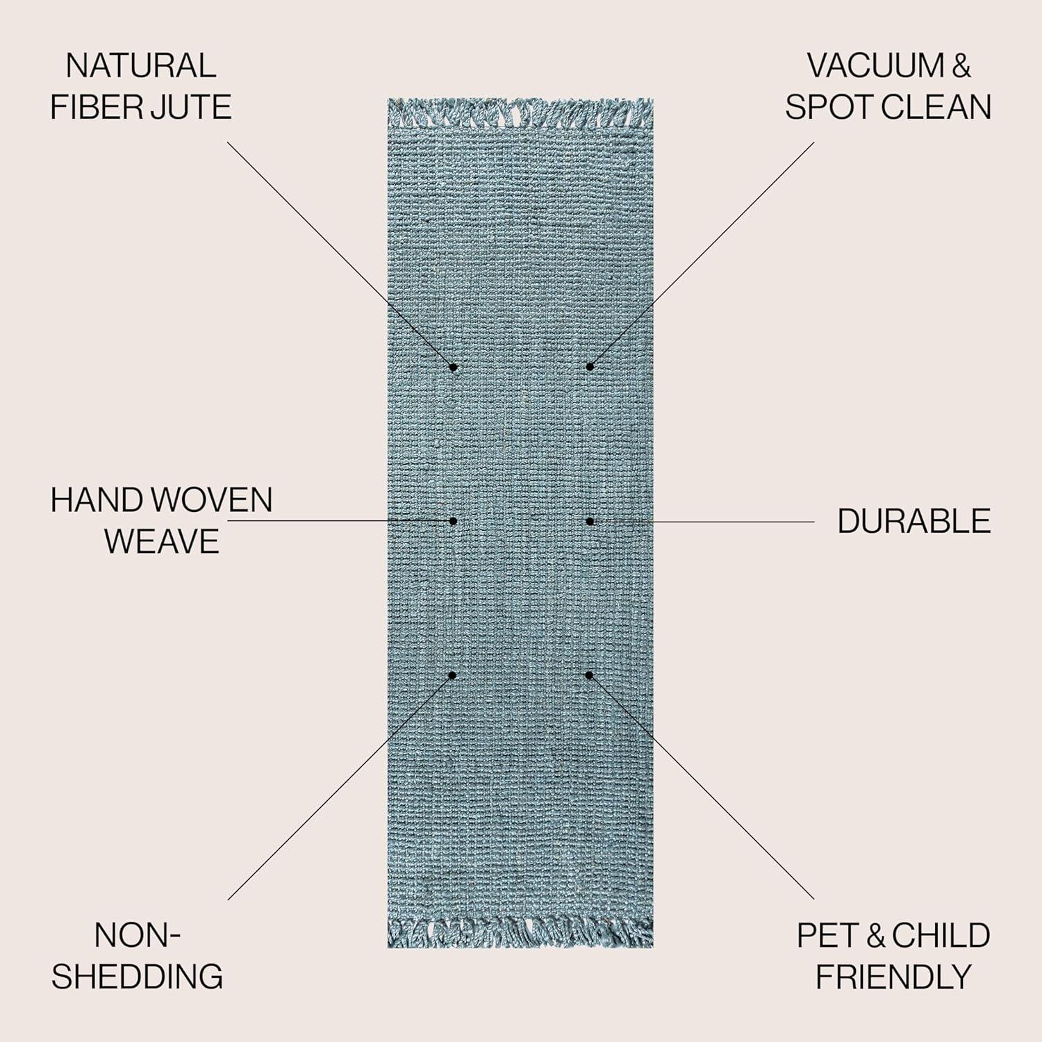 imageJONATHAN Y Handwoven Jute Fringe Natural Indoor Area Rug 8x10 Pata Bohemian Rustic Cottage EasyCleaning for Living Room Bedroom Kitchen NonShedding NRF103A8BlueGray