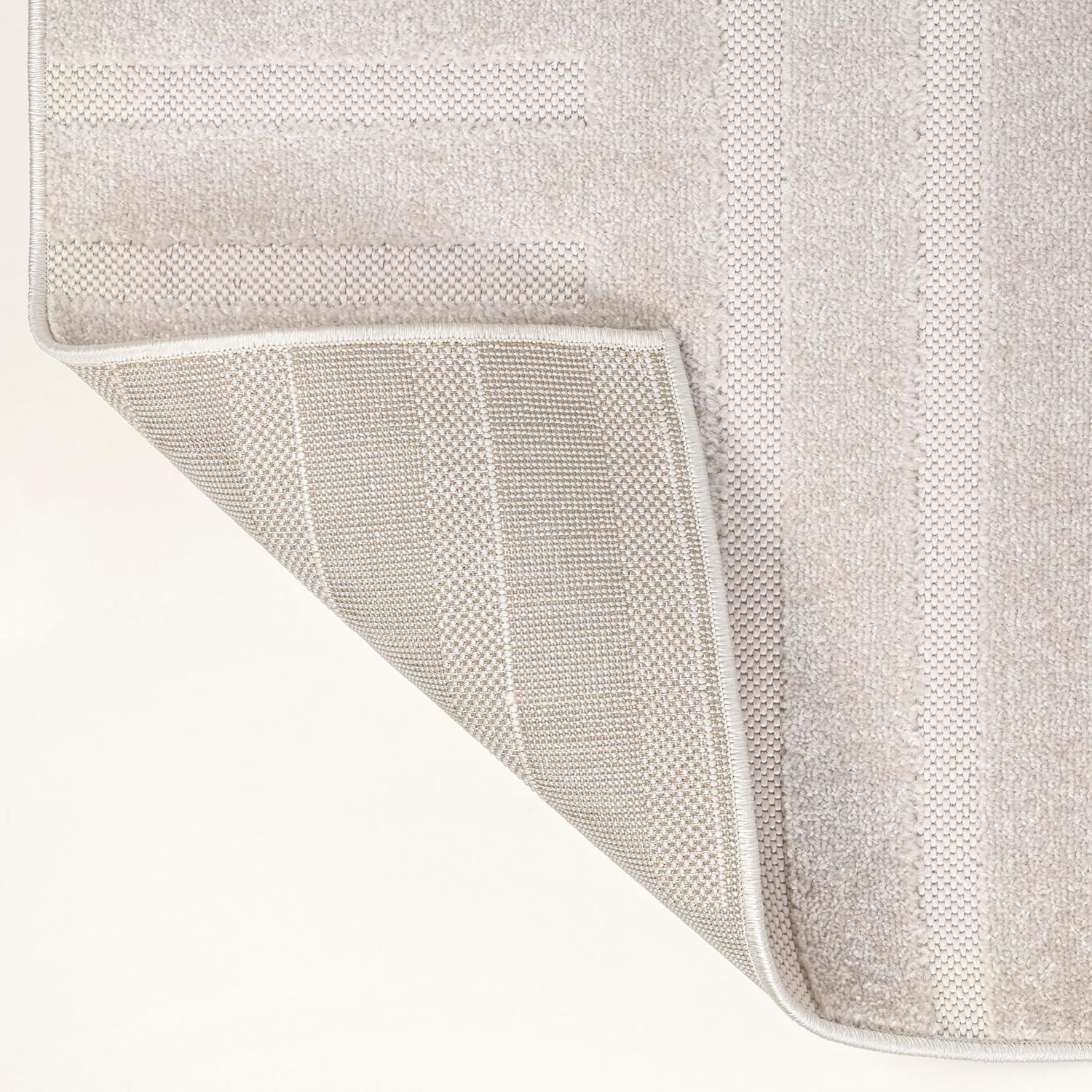 imageJONATHAN Y HighLow Arch Stripe TwoTone NavyCream 8x10 IndoorOutdoor Area Rug Anders MidCentury Modern for Patio Backyard Living Room Bedroom Office HoseWashable SCN107A8WhiteCream