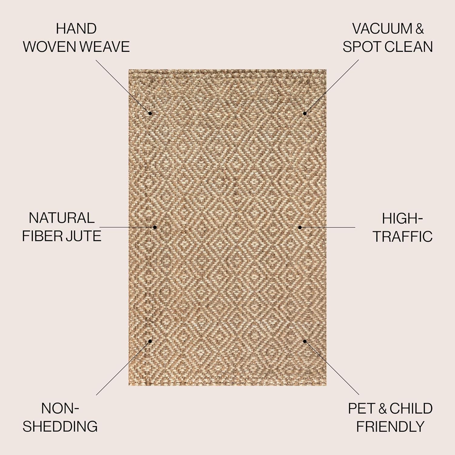 imageJONATHAN Y Hira Hand Woven Diamond Chunky Jute Natural Runner Rug 2x8 Bohemian Transitional EasyCleaning for Living Room Bedroom Kitchen Pet Friendly NonShedding NFR100A28Natural