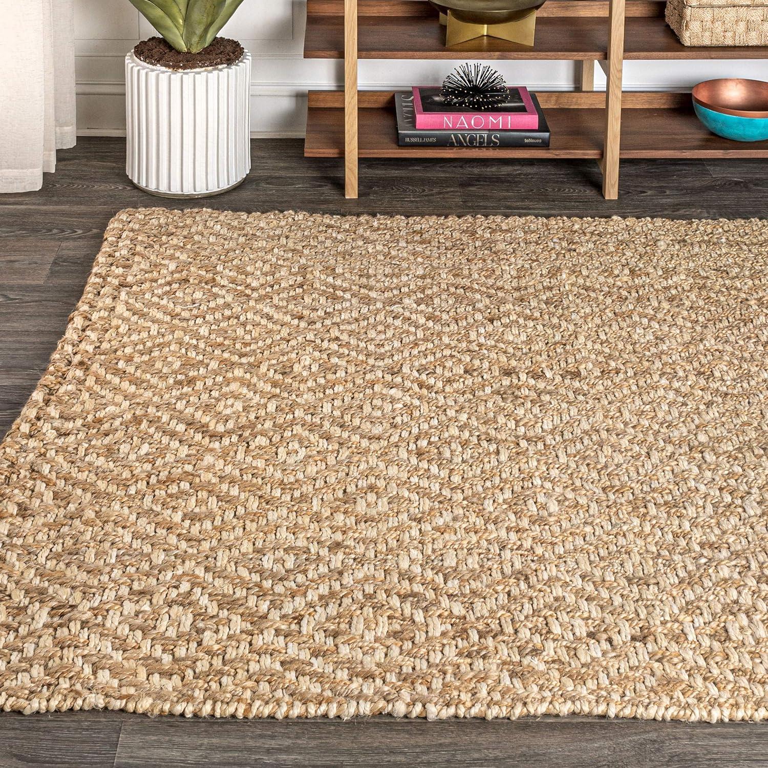 imageJONATHAN Y Hira Hand Woven Diamond Chunky Jute Natural Runner Rug 2x8 Bohemian Transitional EasyCleaning for Living Room Bedroom Kitchen Pet Friendly NonShedding NFR100A28Natural