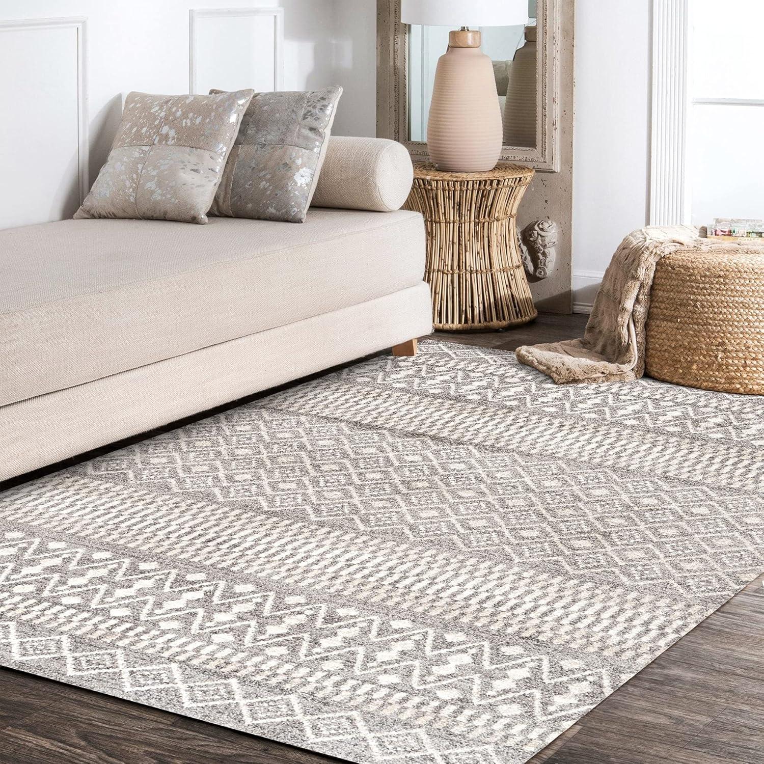imageJONATHAN Y Ifrane Berber Stripe GrayCream Runner Rug 2x8 Geometric Bohemian Casual EasyCleaning for Living Room Bedroom Kitchen Pet Friendly NonShedding MOH301B28GrayCream