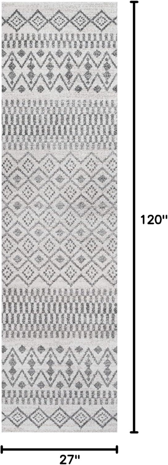 imageJONATHAN Y Ifrane Berber Stripe GrayCream Runner Rug 2x8 Geometric Bohemian Casual EasyCleaning for Living Room Bedroom Kitchen Pet Friendly NonShedding MOH301B28CreamGray