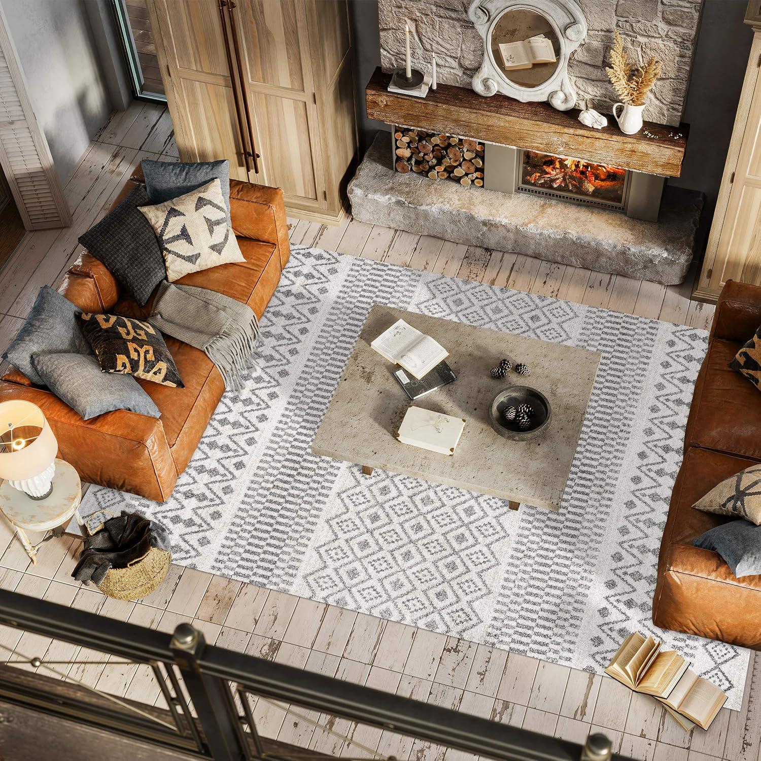 imageJONATHAN Y Ifrane Berber Stripe GrayCream Runner Rug 2x8 Geometric Bohemian Casual EasyCleaning for Living Room Bedroom Kitchen Pet Friendly NonShedding MOH301B28CreamGray