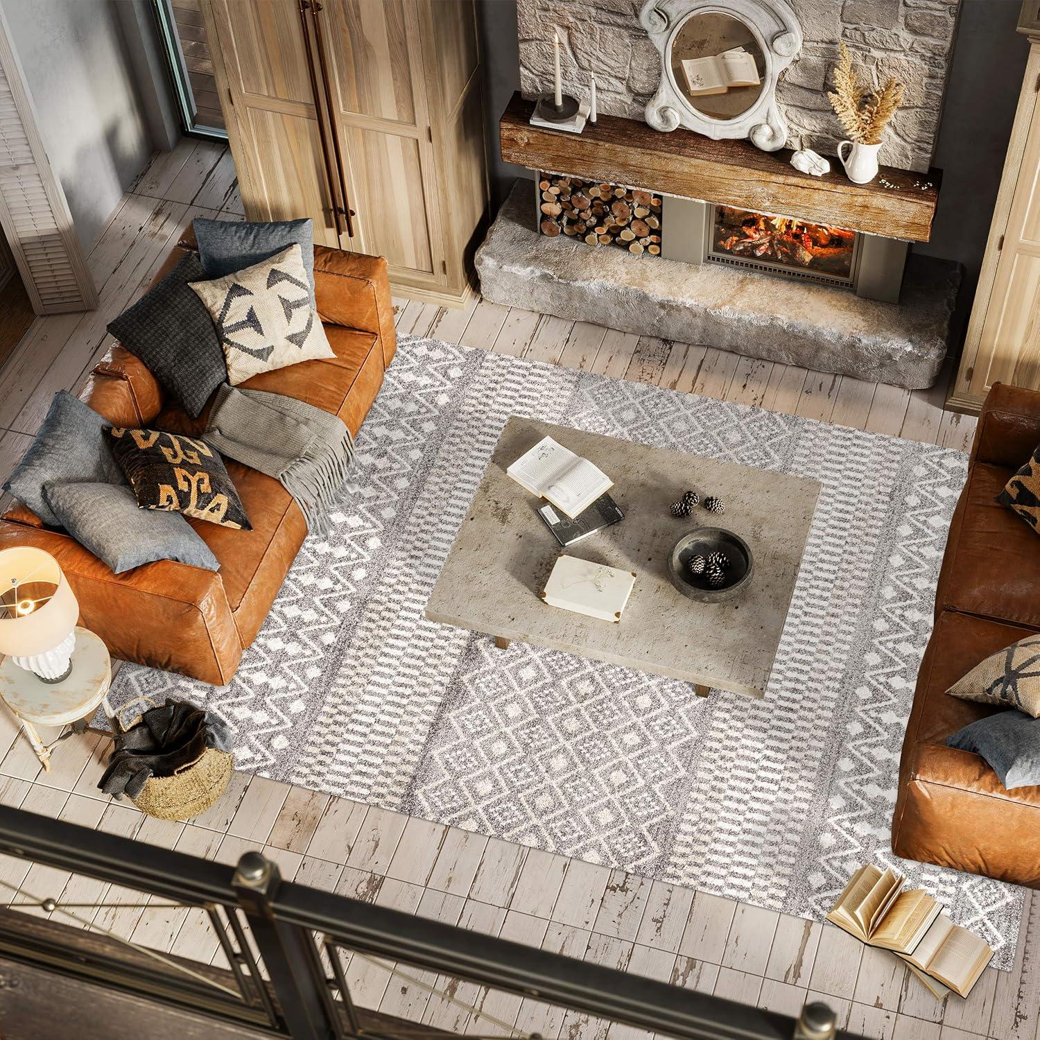 imageJONATHAN Y Ifrane Berber Stripe GrayCream Runner Rug 2x8 Geometric Bohemian Casual EasyCleaning for Living Room Bedroom Kitchen Pet Friendly NonShedding MOH301B28GrayCream