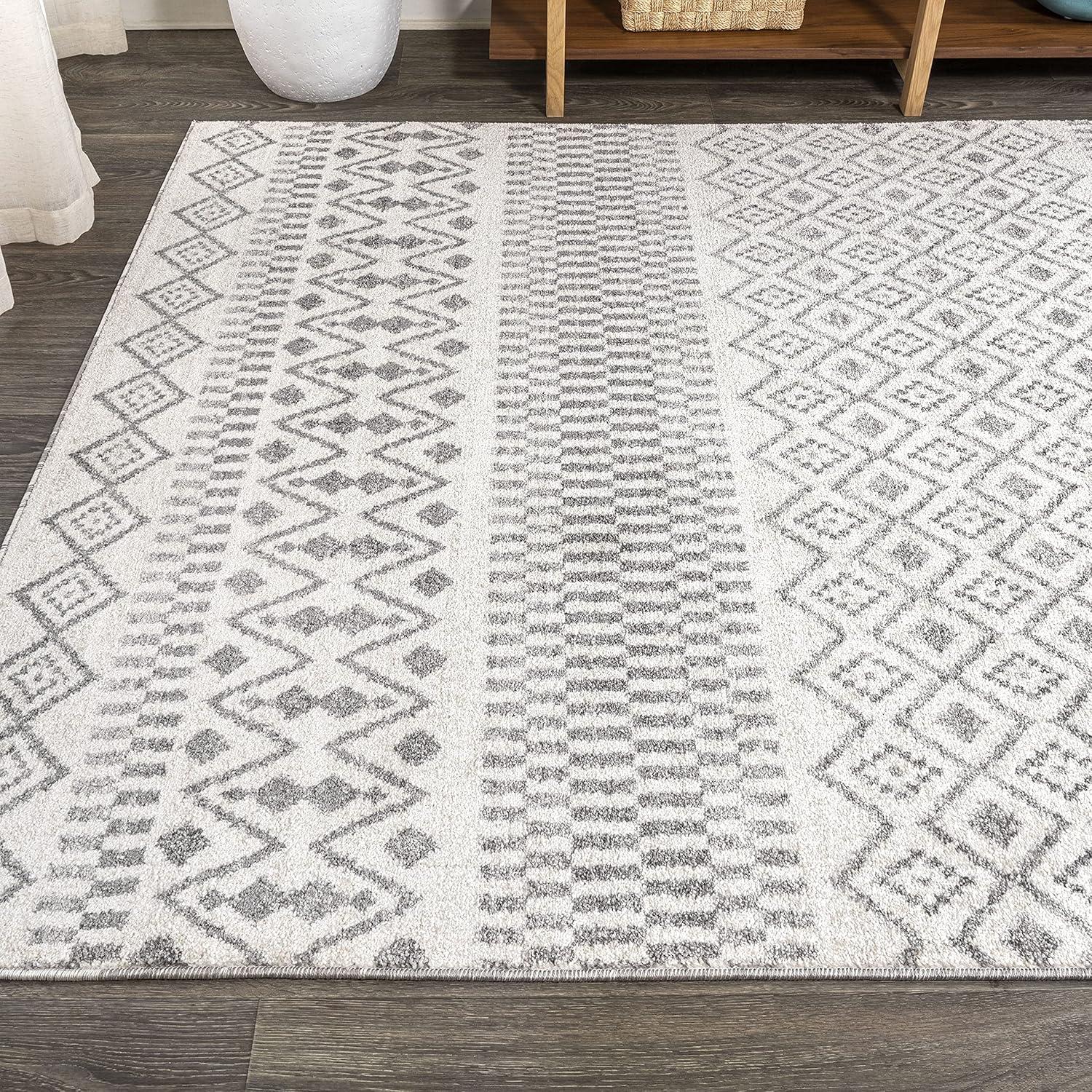 imageJONATHAN Y Ifrane Berber Stripe GrayCream Runner Rug 2x8 Geometric Bohemian Casual EasyCleaning for Living Room Bedroom Kitchen Pet Friendly NonShedding MOH301B28CreamGray