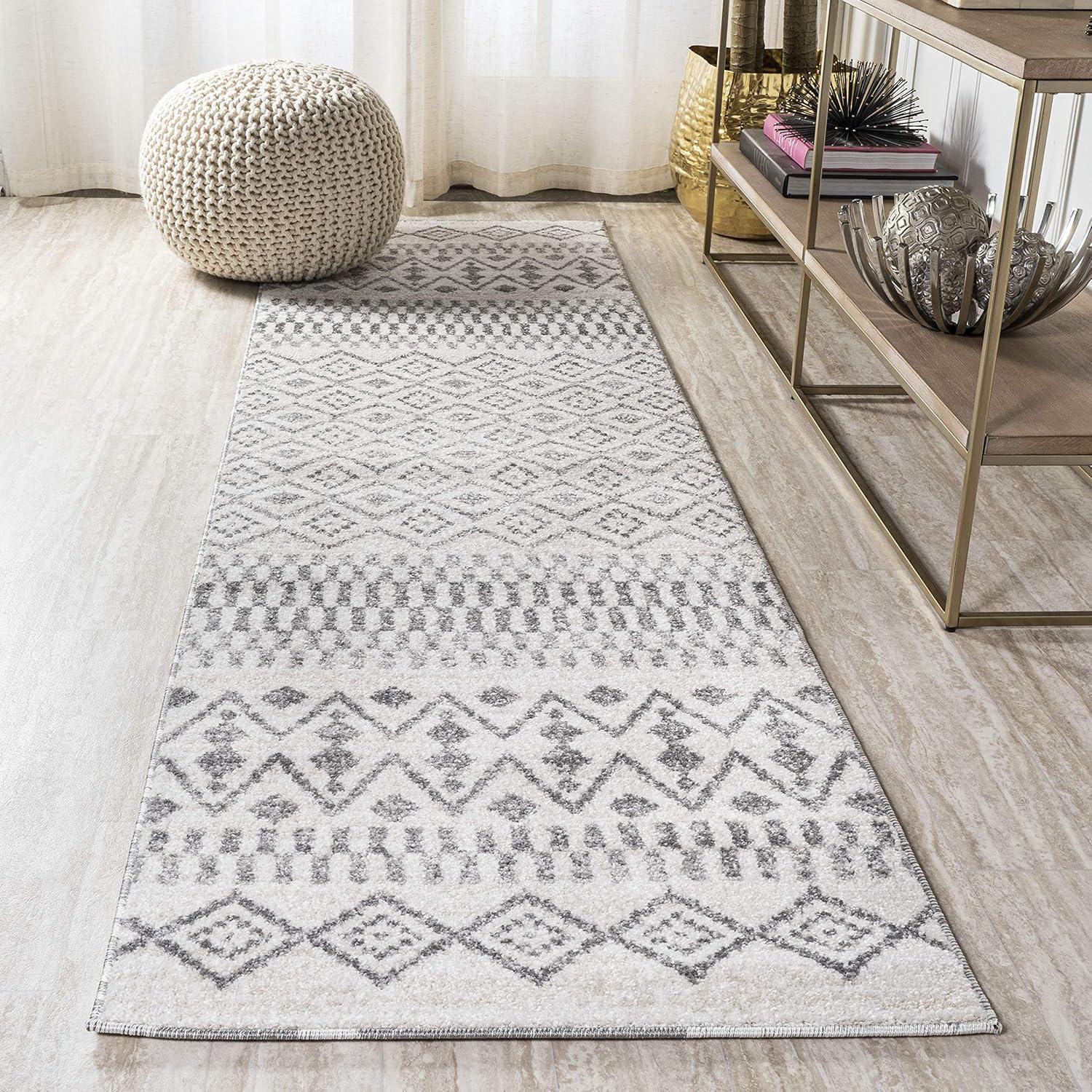 imageJONATHAN Y Ifrane Berber Stripe GrayCream Runner Rug 2x8 Geometric Bohemian Casual EasyCleaning for Living Room Bedroom Kitchen Pet Friendly NonShedding MOH301B28CreamGray