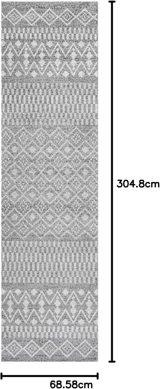 imageJONATHAN Y Ifrane Berber Stripe GrayCream Runner Rug 2x8 Geometric Bohemian Casual EasyCleaning for Living Room Bedroom Kitchen Pet Friendly NonShedding MOH301B28GrayCream