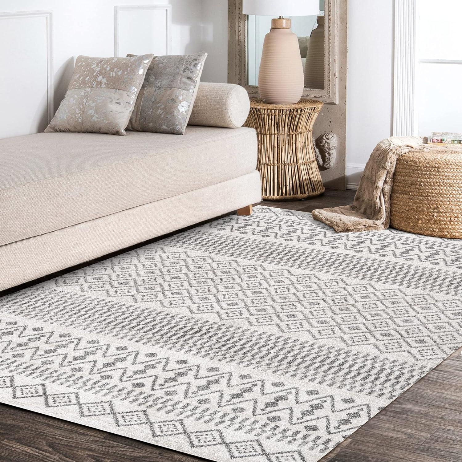 imageJONATHAN Y Ifrane Berber Stripe GrayCream Runner Rug 2x8 Geometric Bohemian Casual EasyCleaning for Living Room Bedroom Kitchen Pet Friendly NonShedding MOH301B28CreamGray