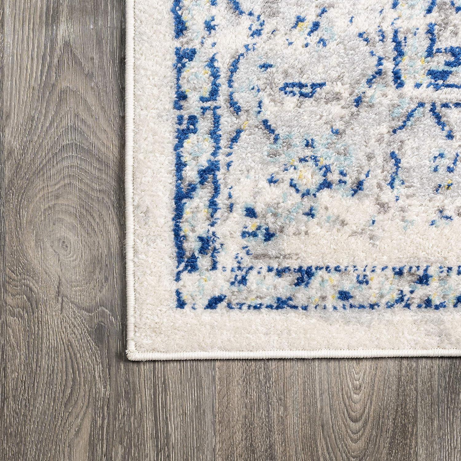 imageJONATHAN Y Inigo Cottage Medallion Dark GrayCream Runner Rug 2x8 Bohemian Transitional EasyCleaning for Living Room Bedroom Kitchen Pet Friendly NonShedding BMF107B28Blue