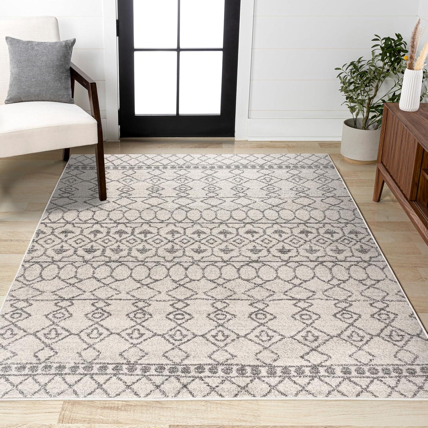 imageJONATHAN Y Izil Moroccan Beni Souk GrayCream Runner Rug 2x8 Bohemian Scandinavian EasyCleaning for Living Room Bedroom Kitchen Pet Friendly NonShedding MOH209B28CreamGray