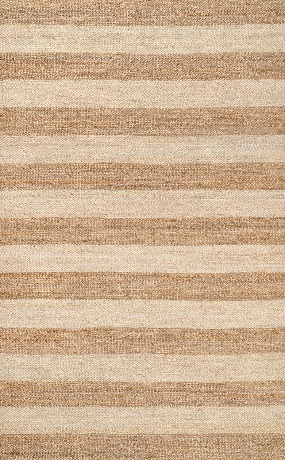 imageJONATHAN Y Jayden Woven Jute Stripe NaturalBrown Runner Rug 2x8 Rustic Farmhouse Traditional Lodge EasyCleaning for Living Room Bedroom Kitchen NonShedding NRF202A28NaturalBleach