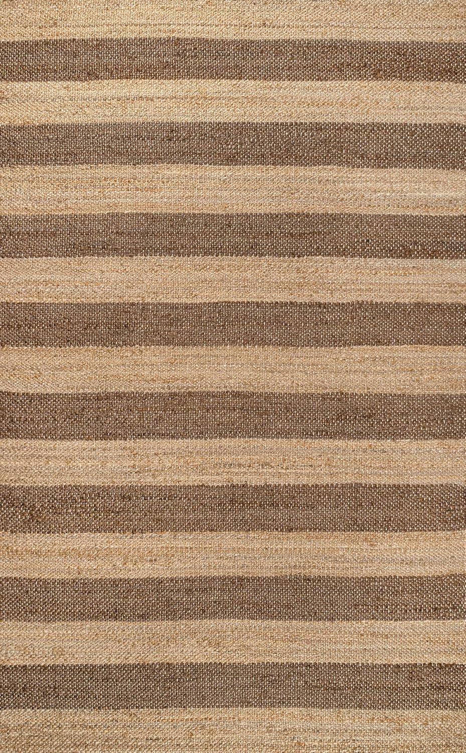 imageJONATHAN Y Jayden Woven Jute Stripe NaturalBrown Runner Rug 2x8 Rustic Farmhouse Traditional Lodge EasyCleaning for Living Room Bedroom Kitchen NonShedding NRF202A28NaturalBrown