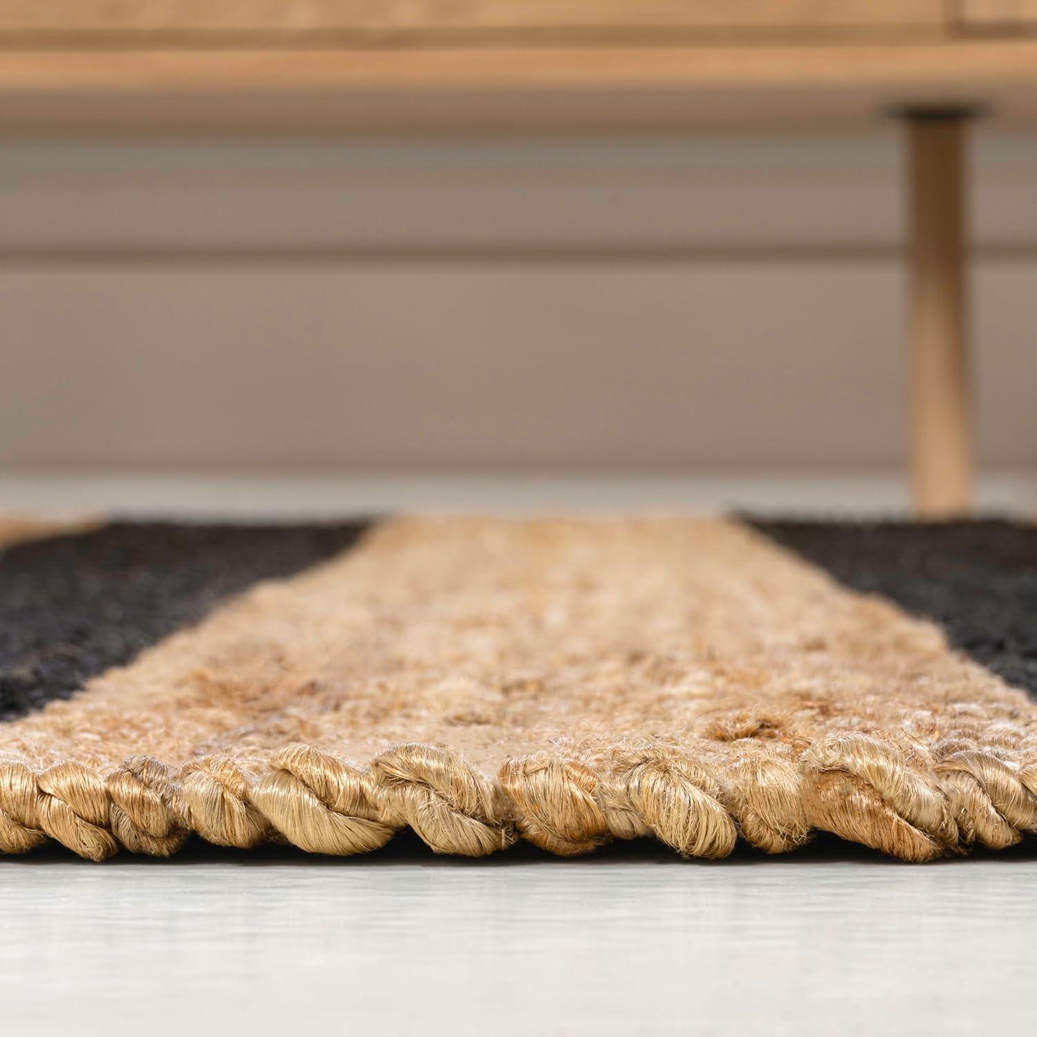 imageJONATHAN Y Jayden Woven Jute Stripe NaturalBrown Runner Rug 2x8 Rustic Farmhouse Traditional Lodge EasyCleaning for Living Room Bedroom Kitchen NonShedding NRF202A28NaturalBlack