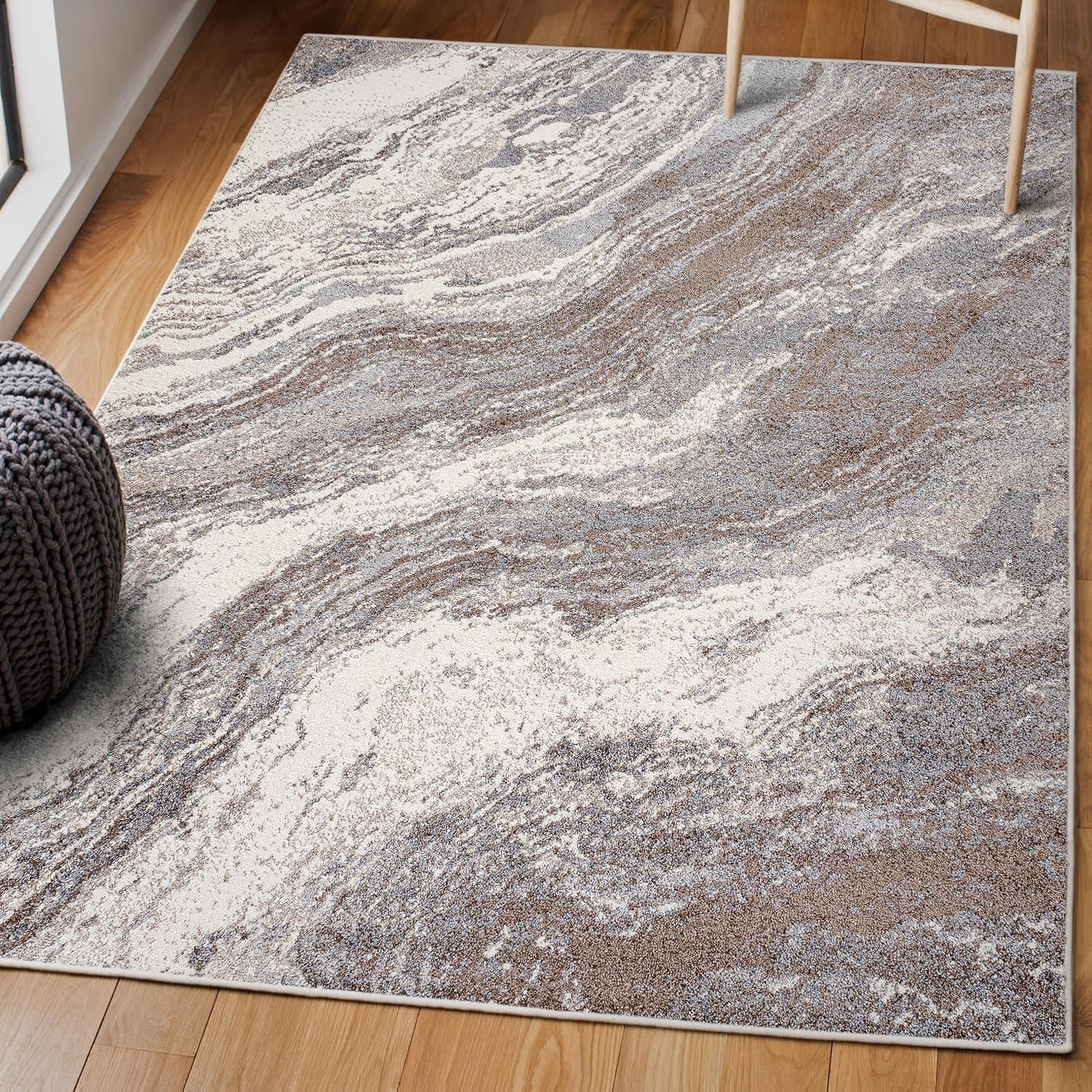imageJONATHAN Y Kassia Abstract Marble CharcoalCream Indoor Area Rug 8x10 ContemporaryGlamCasualTransitional EasyCleaning for Living RoomBedroomKitchenPet FriendlyNonShedding SEU300A8BrownGray