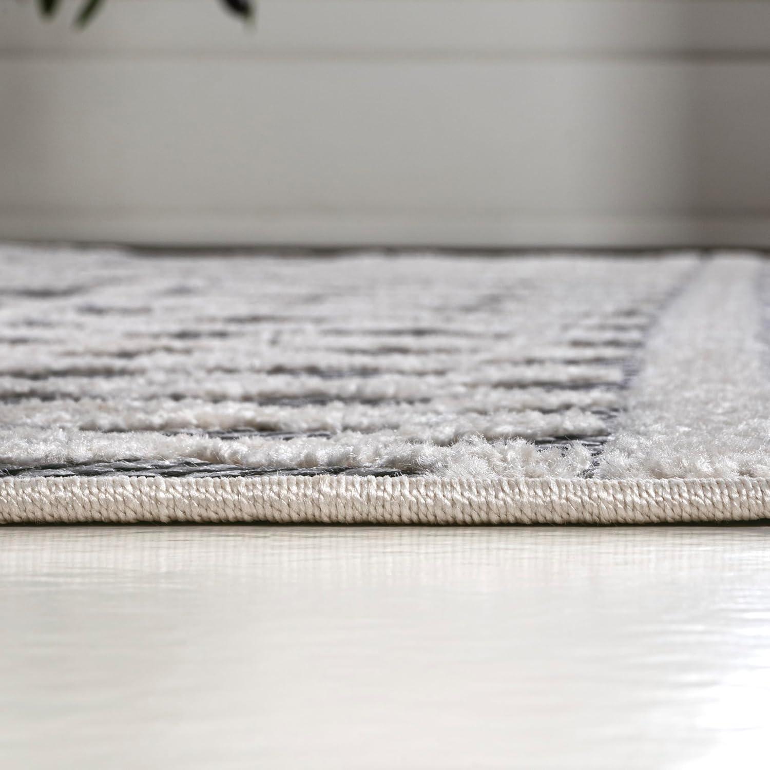 imageJONATHAN Y Knotted Trellis Geometric Indoor Outdoor Area Rug 8X10 BlackIvory Aylan HighLow Pile for Backyard Patio Porch EasyCleaning High Traffic PetFriendly NonShedding SBH104A8BlackIvory