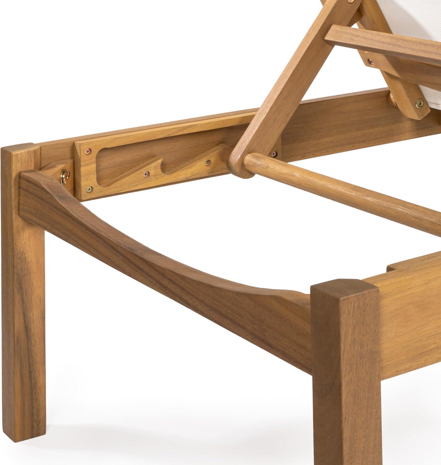 imageJONATHAN Y LNG1001B Lagunan 7756quotx2638quot Modern Minimalist Adjustable Acacia Wood Chaise Outdoor Lounge Chair Coastal Transitional Classic MidCentury Contemporary Dark GrayNaturalWhiteNatura