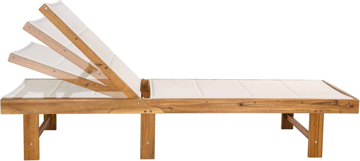 imageJONATHAN Y LNG1001B Lagunan 7756quotx2638quot Modern Minimalist Adjustable Acacia Wood Chaise Outdoor Lounge Chair Coastal Transitional Classic MidCentury Contemporary Dark GrayNaturalWhite