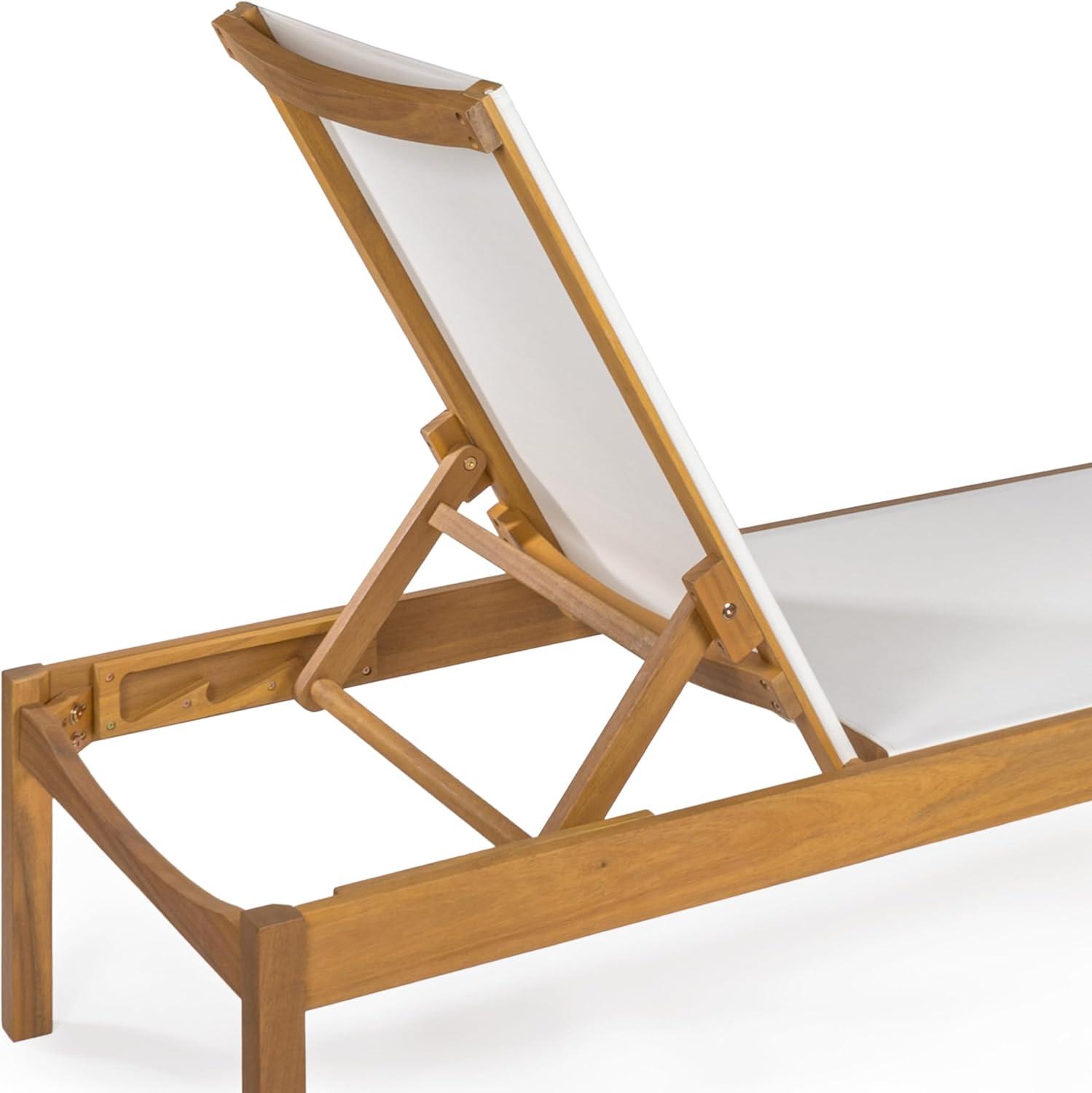 imageJONATHAN Y LNG1001B Lagunan 7756quotx2638quot Modern Minimalist Adjustable Acacia Wood Chaise Outdoor Lounge Chair Coastal Transitional Classic MidCentury Contemporary Dark GrayNaturalWhiteNatura