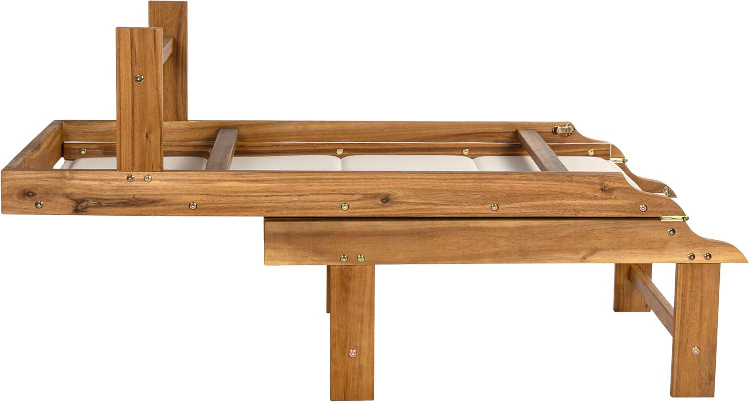 imageJONATHAN Y LNG1001B Lagunan 7756quotx2638quot Modern Minimalist Adjustable Acacia Wood Chaise Outdoor Lounge Chair Coastal Transitional Classic MidCentury Contemporary Dark GrayNaturalWhite